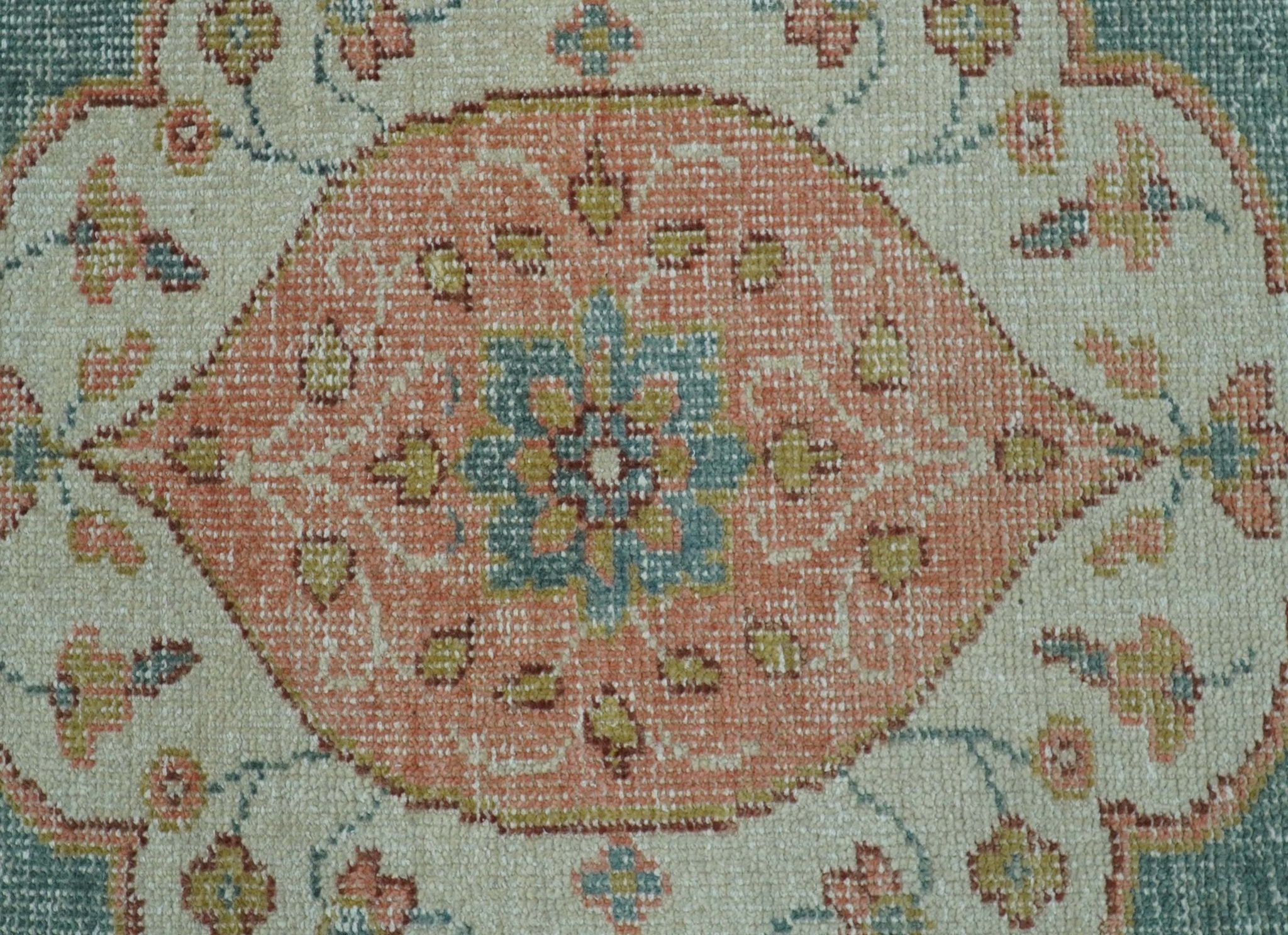 Blue And Peach Traditional Turkish Design Hand Knotted 8x10 Wool Area Rug
