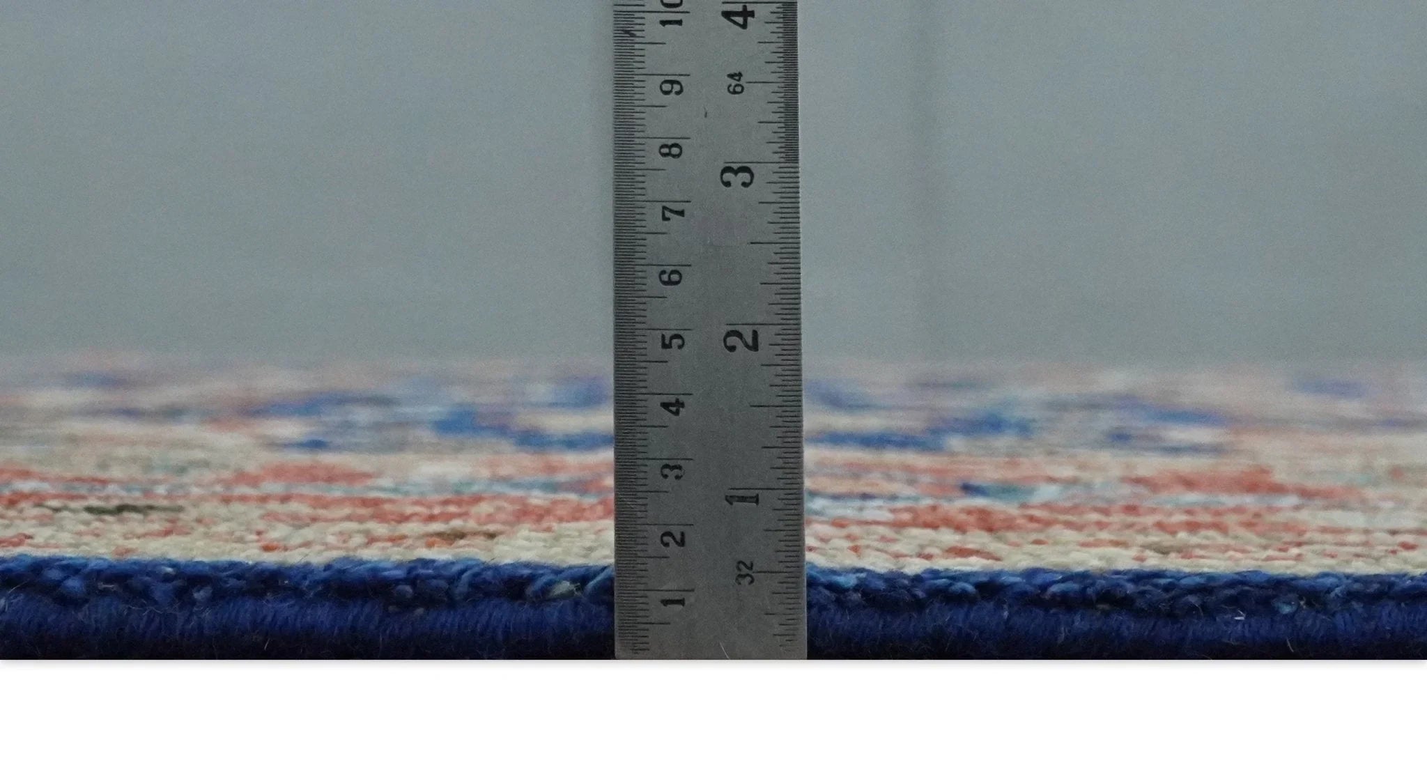 Blue and Rust Turkish Design Traditional Serapi Hand Knotted Wool Area Rug - The Rug Decor