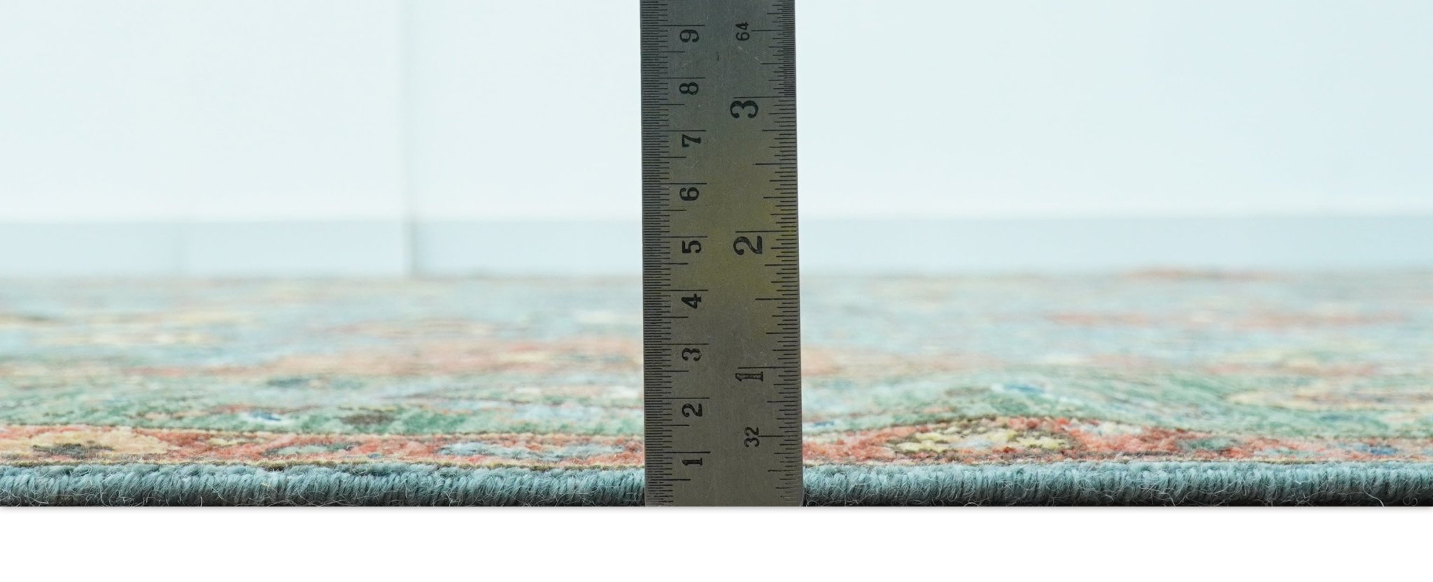 Blue, Green And Rust Traditional Turkish knot fine Hand knotted Wool Area Rug