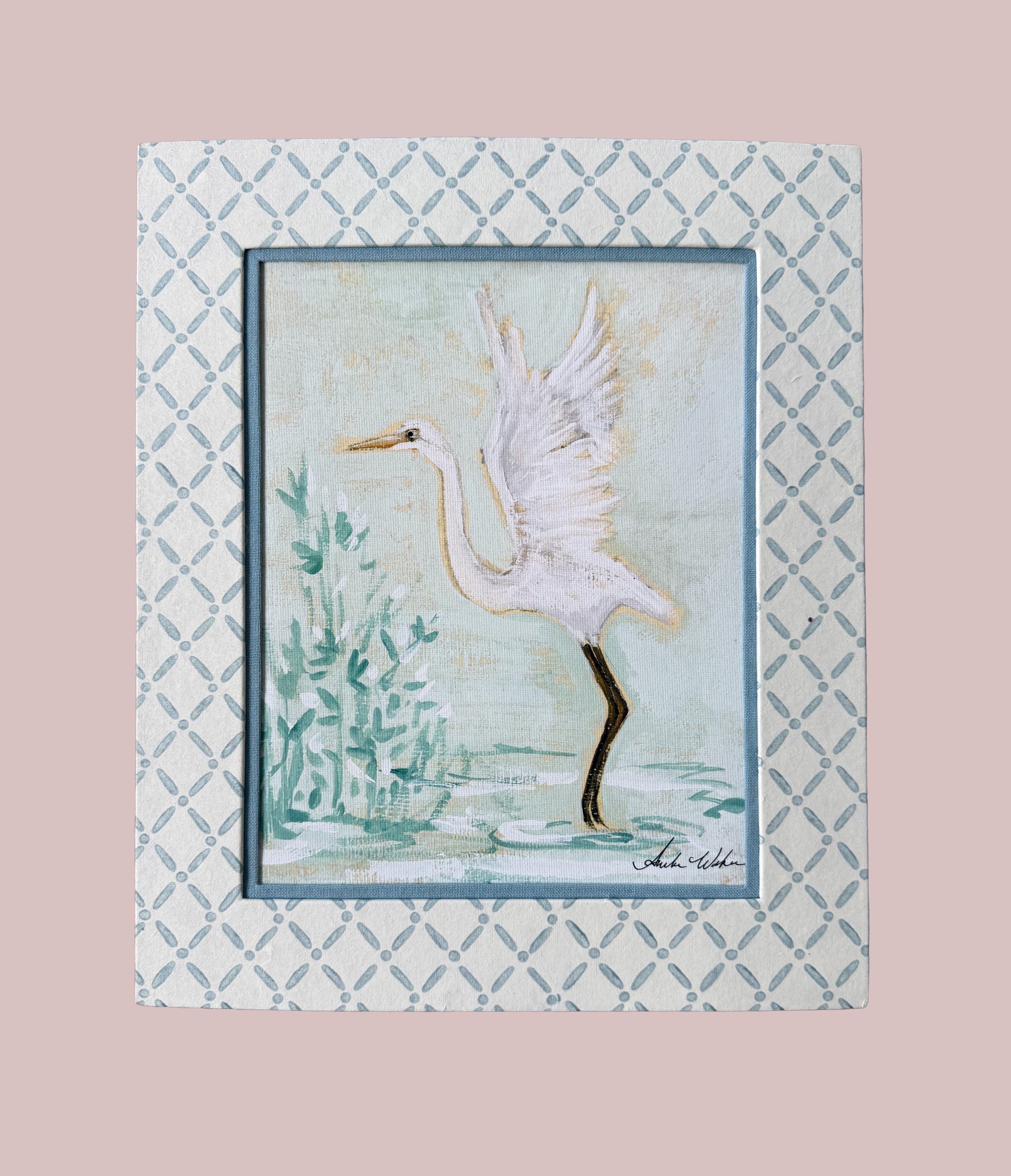 Block Printed Picture Frame – Croix Blue - 8x10