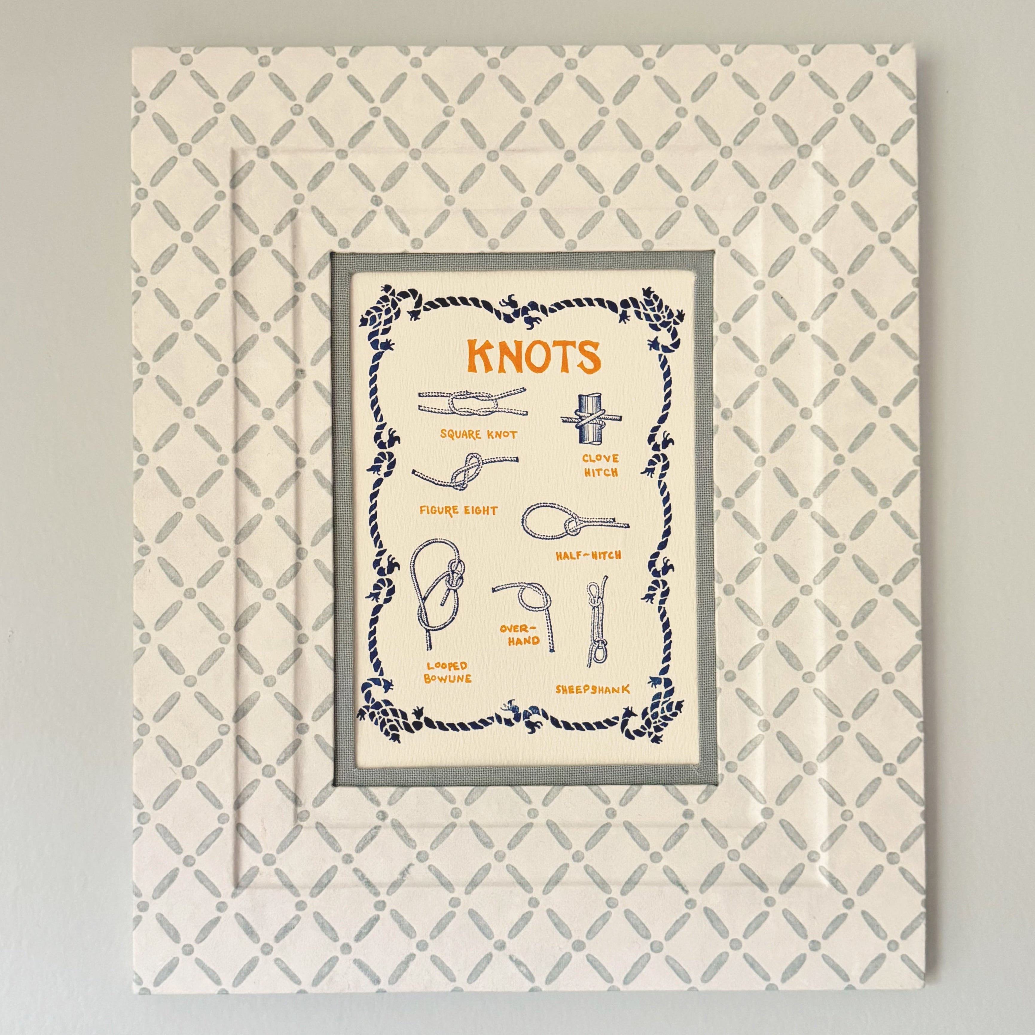 Block Printed Picture Frame - Croix Blue - 5x7
