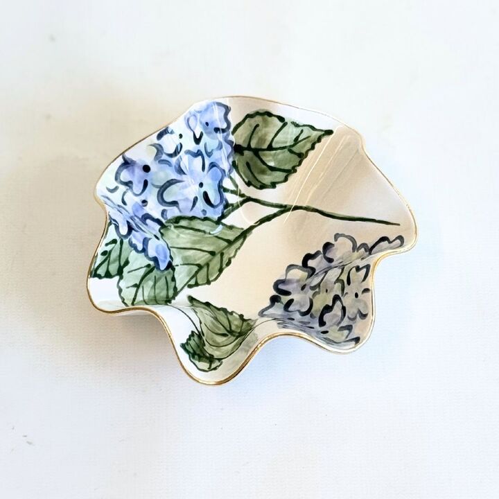 Adorn Blue Hydrangea Wavy Bowl