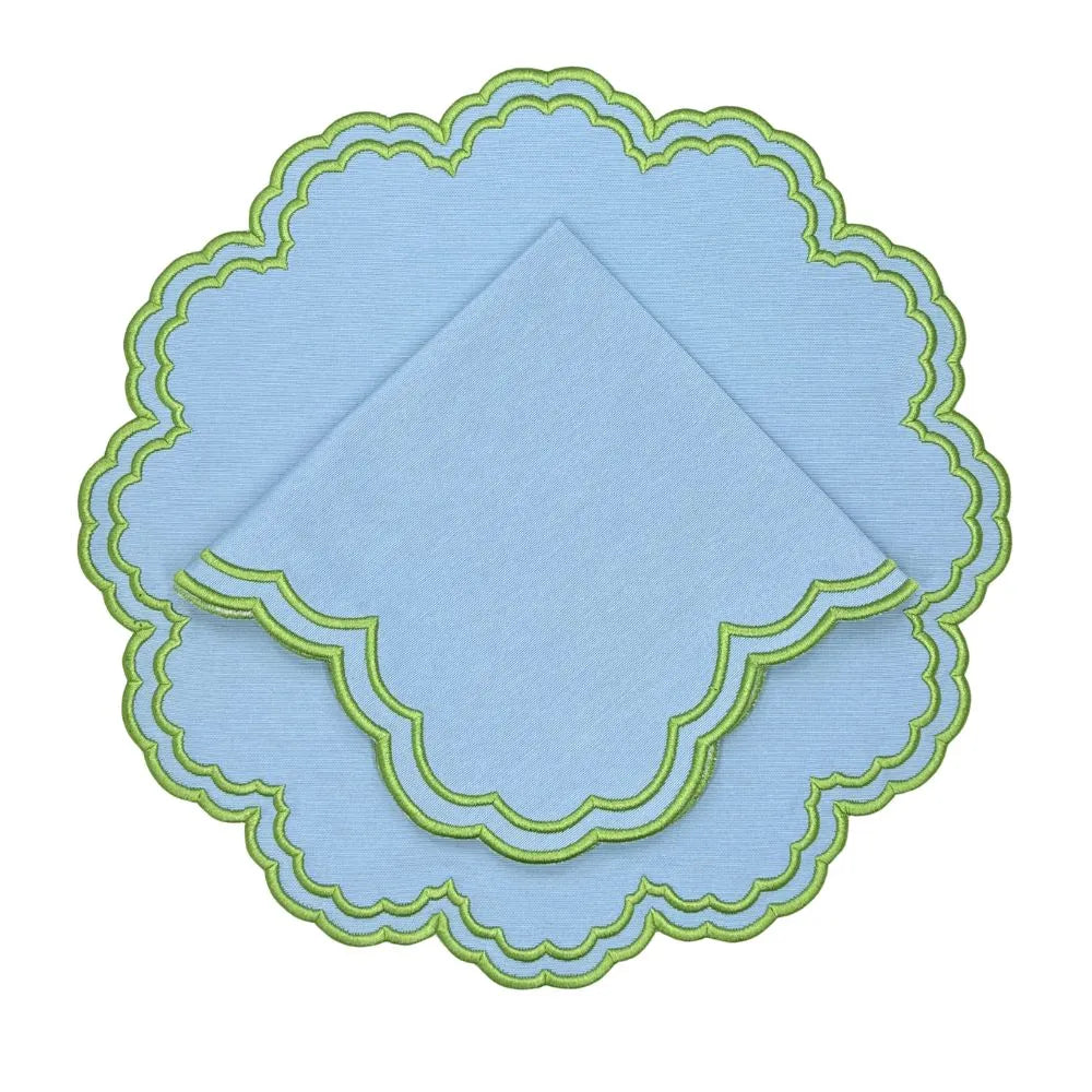 Bettina Napkin - Blue & Green (Set of 4) - The Mayfair Hall
