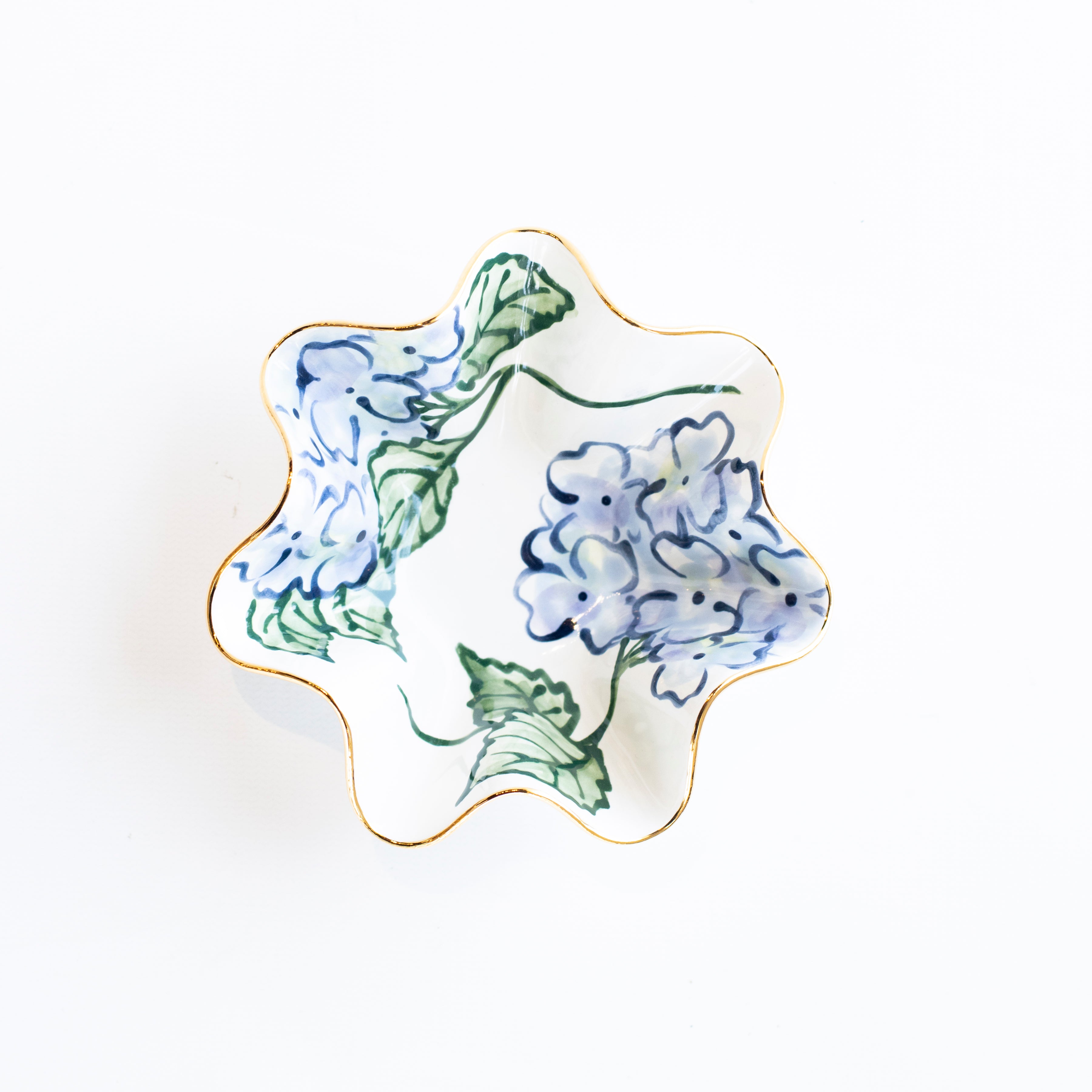 Adorn Blue Hydrangea Wavy Bowl