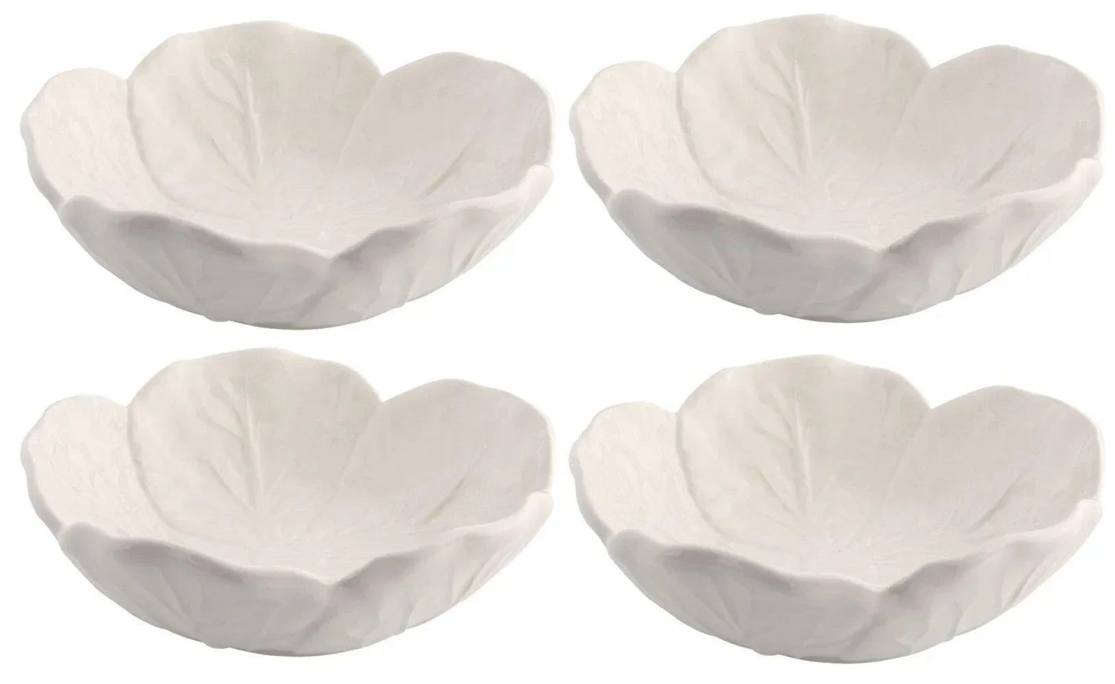 Cabbage Earthenware Bowl in Beige (Set of 4) - The Mayfair Hall