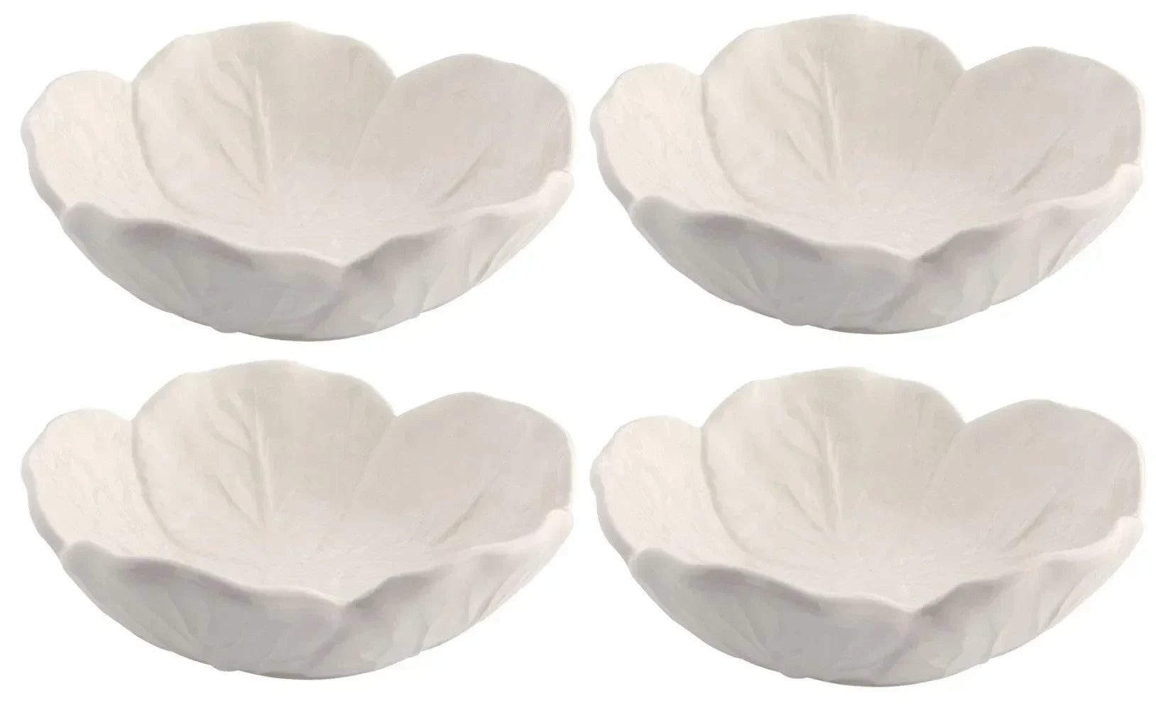 Cabbage Earthenware Bowl in Beige (Set of 4) - The Mayfair Hall