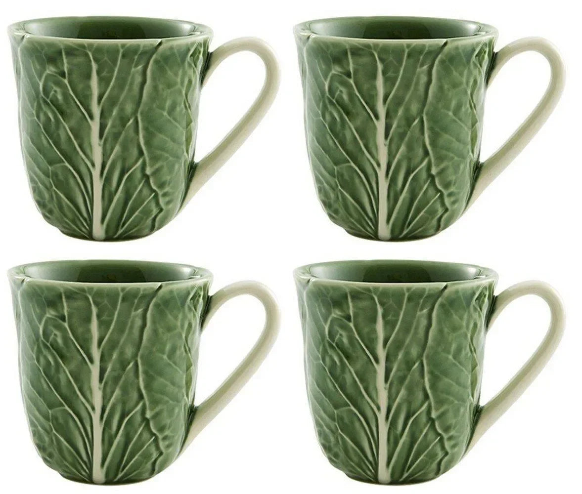 Cabbage Earthenware Mug in Green (Set of 4) - The Mayfair Hall