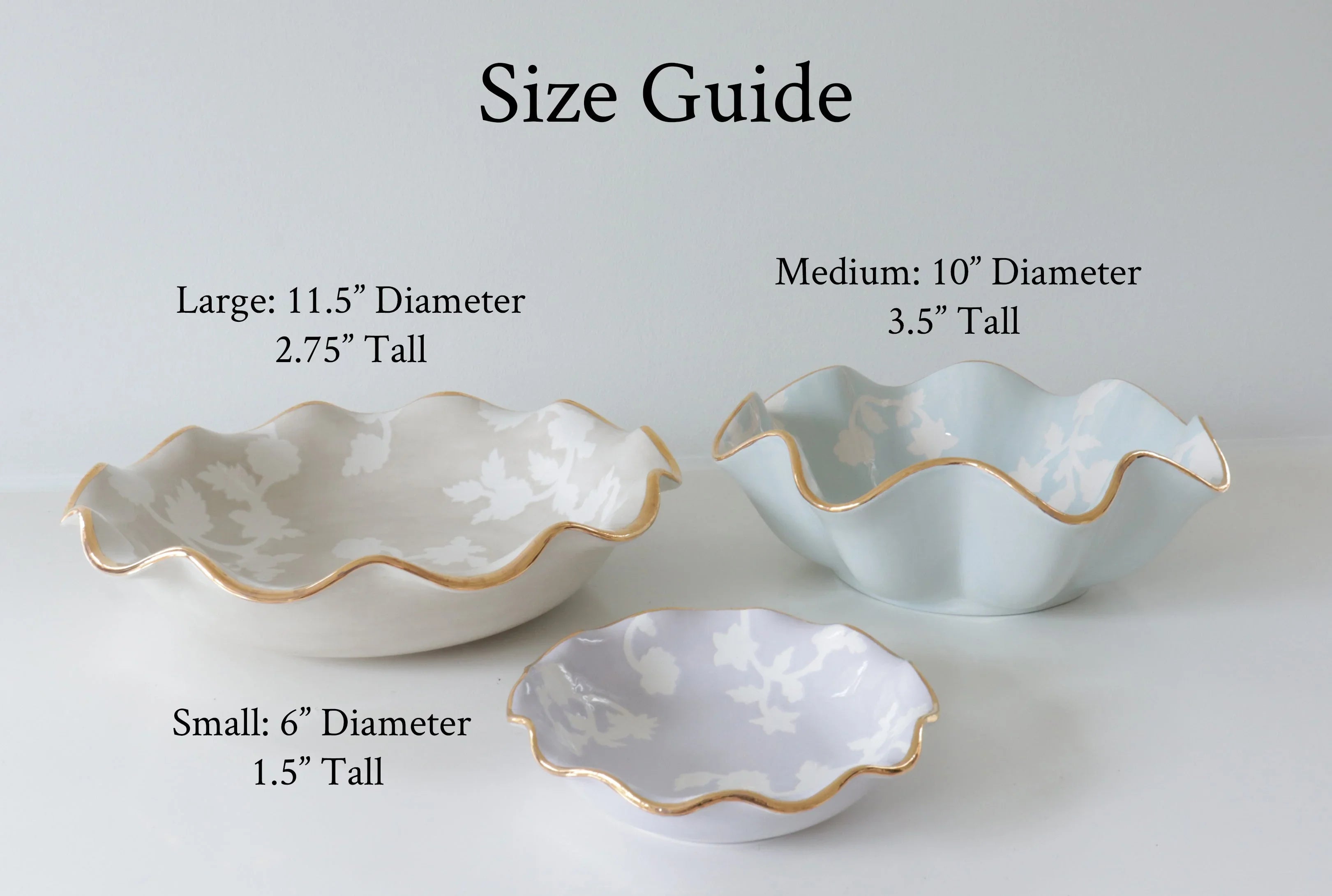Chinoiserie Dreams Scalloped Bowls with 22K Gold Accent - The Mayfair Hall