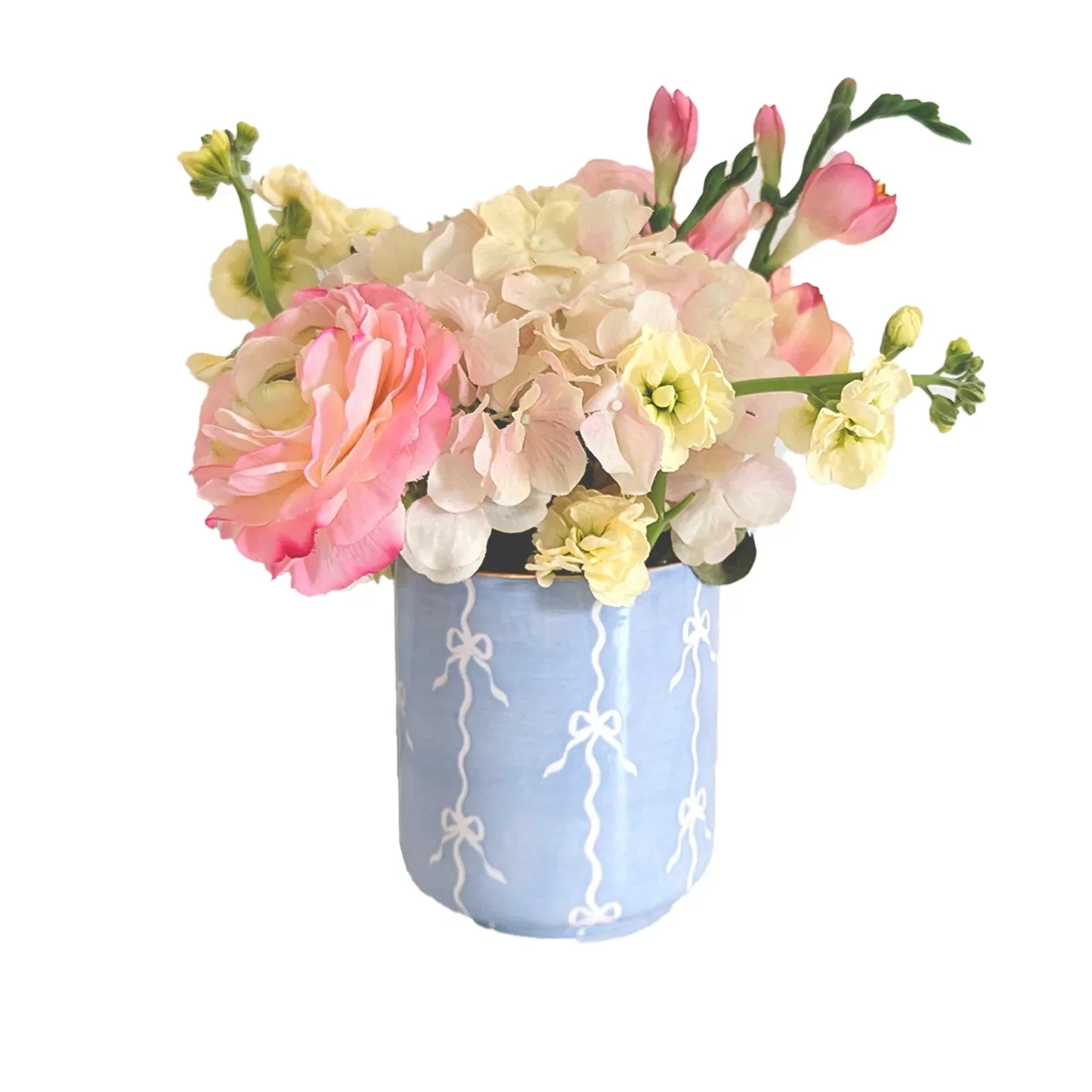 Bow Stripe Vase with 22K Gold Accent - The Mayfair Hall