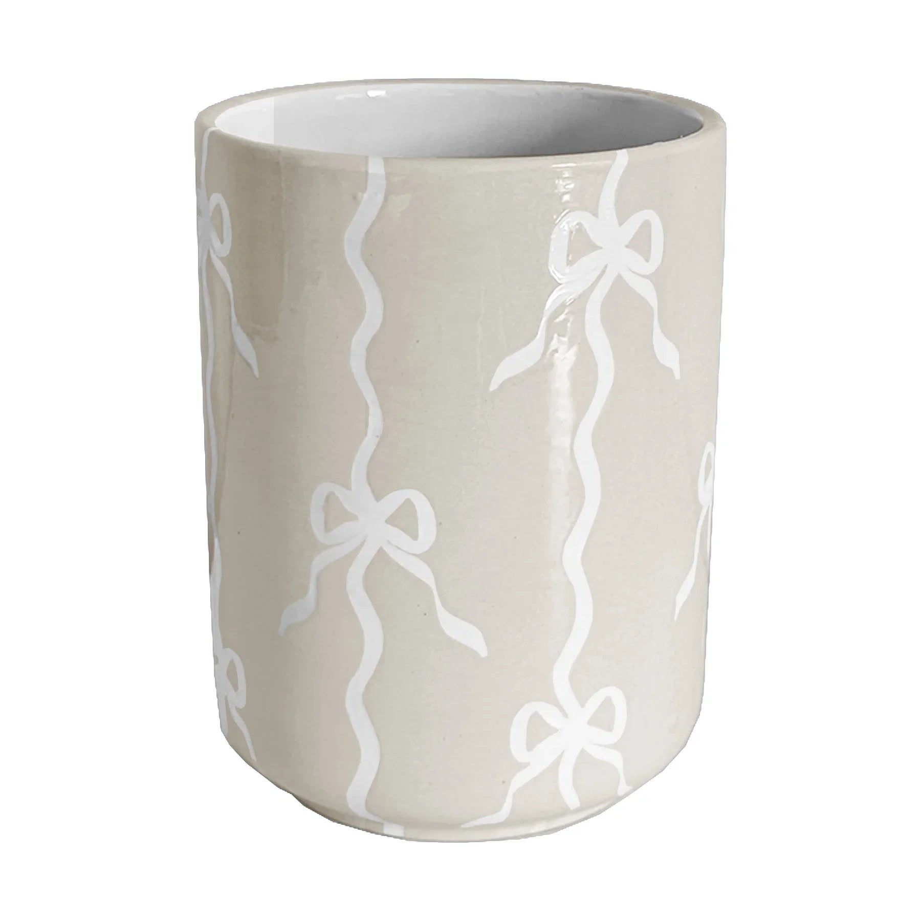 Bow Stripe Large Vase/ Utensil Holder - The Mayfair Hall