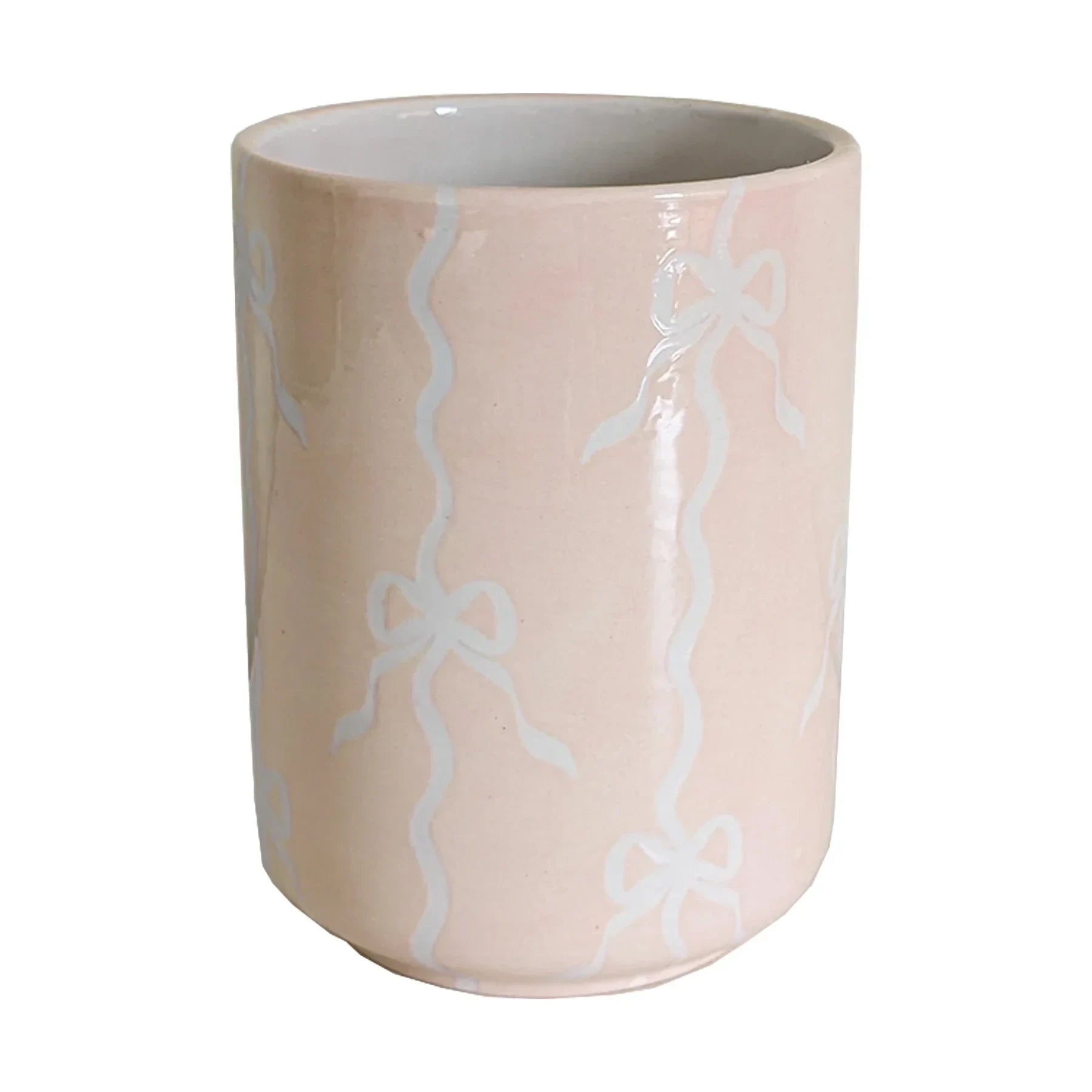 Bow Stripe Large Vase/ Utensil Holder - The Mayfair Hall