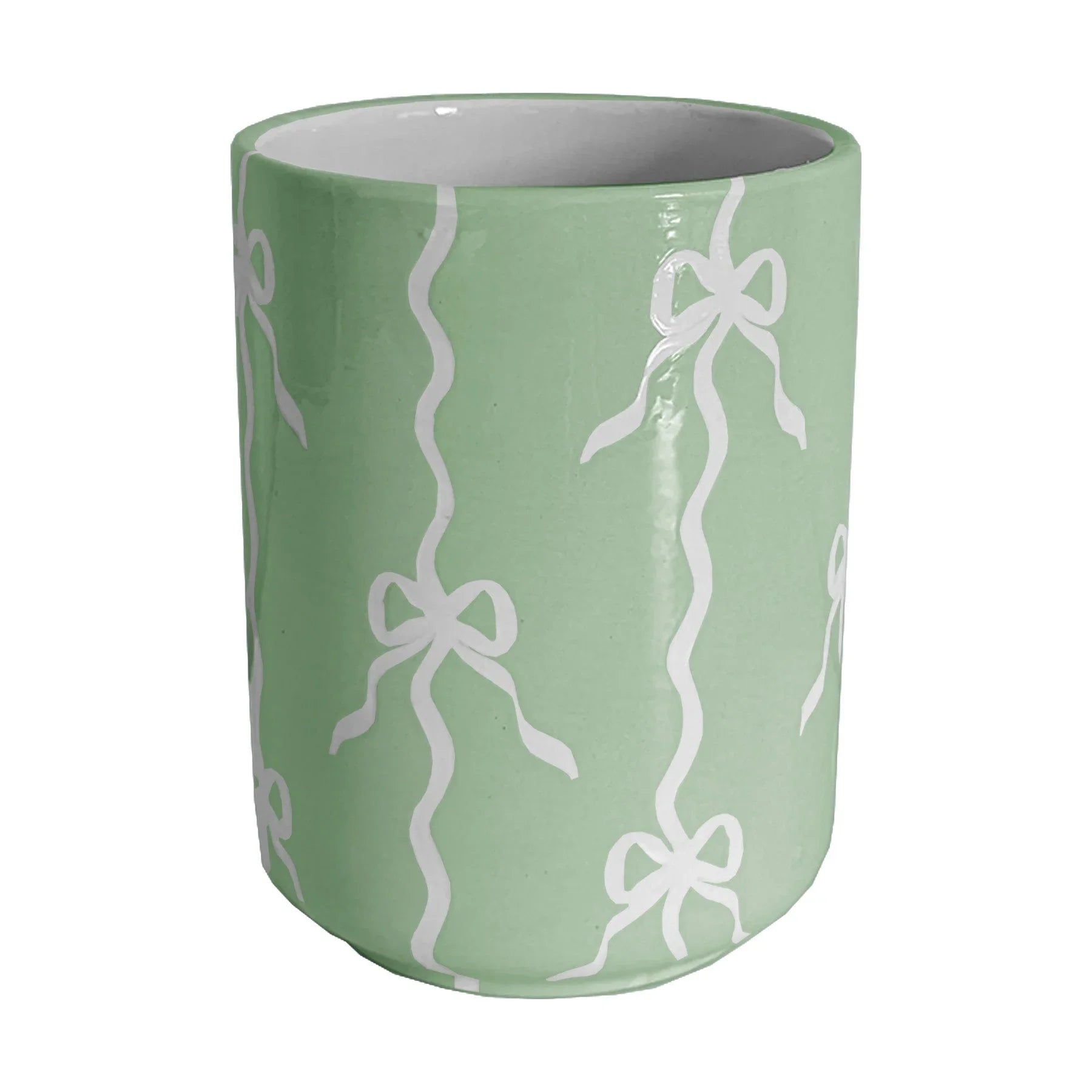 Bow Stripe Large Vase/ Utensil Holder - The Mayfair Hall