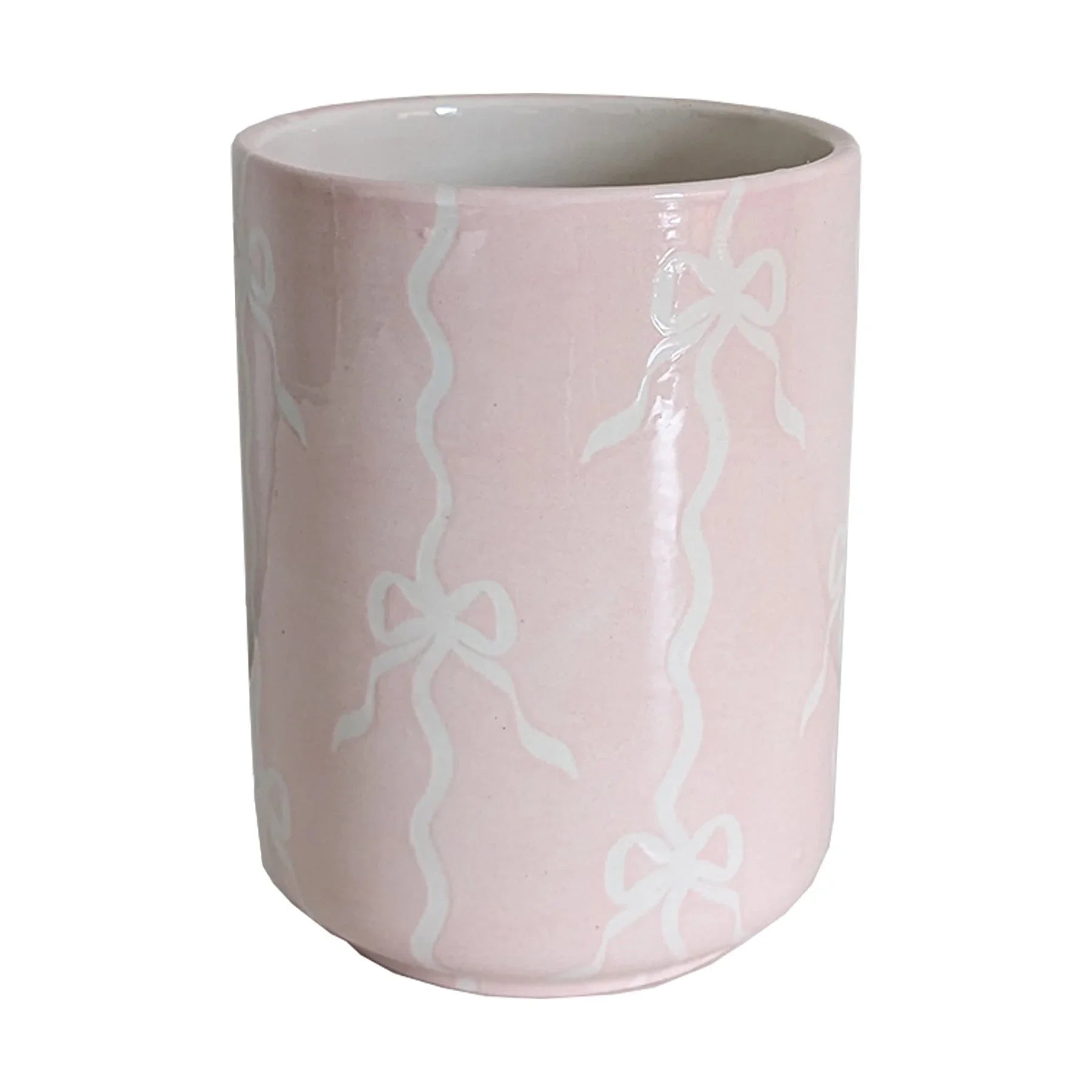 Bow Stripe Large Vase/ Utensil Holder - The Mayfair Hall