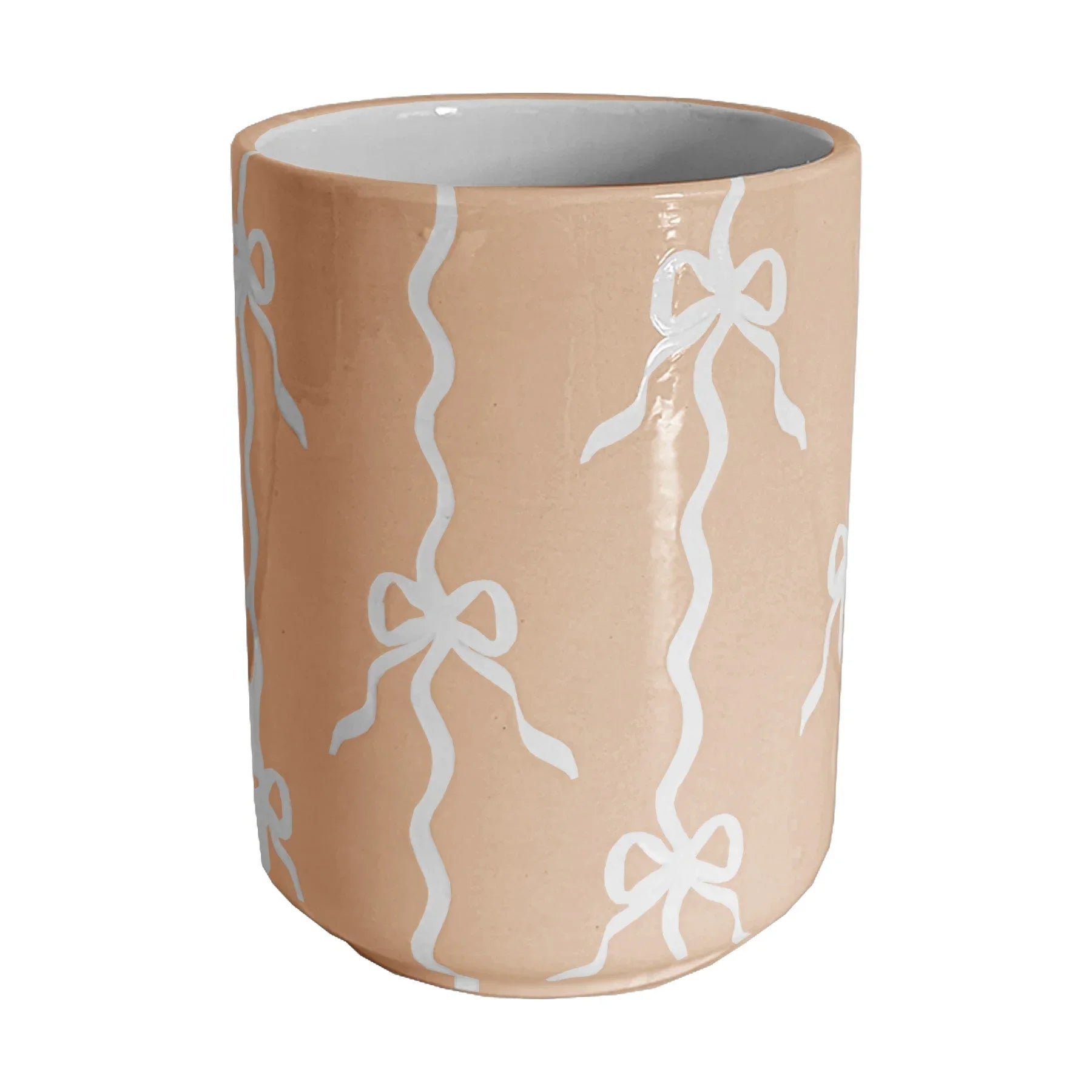 Bow Stripe Large Vase/ Utensil Holder - The Mayfair Hall
