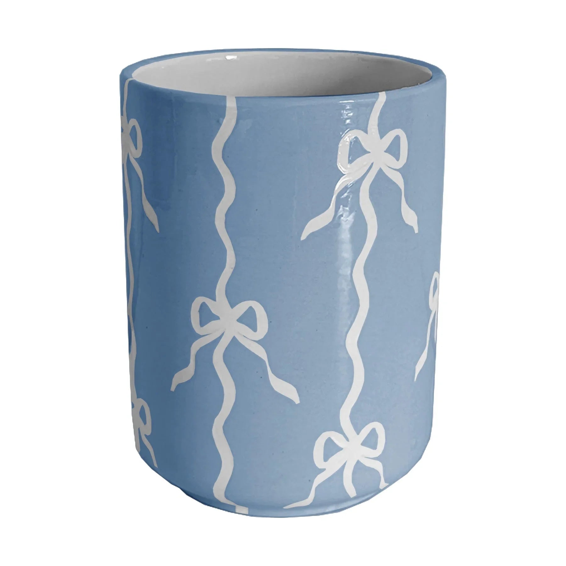 Bow Stripe Large Vase/ Utensil Holder - The Mayfair Hall