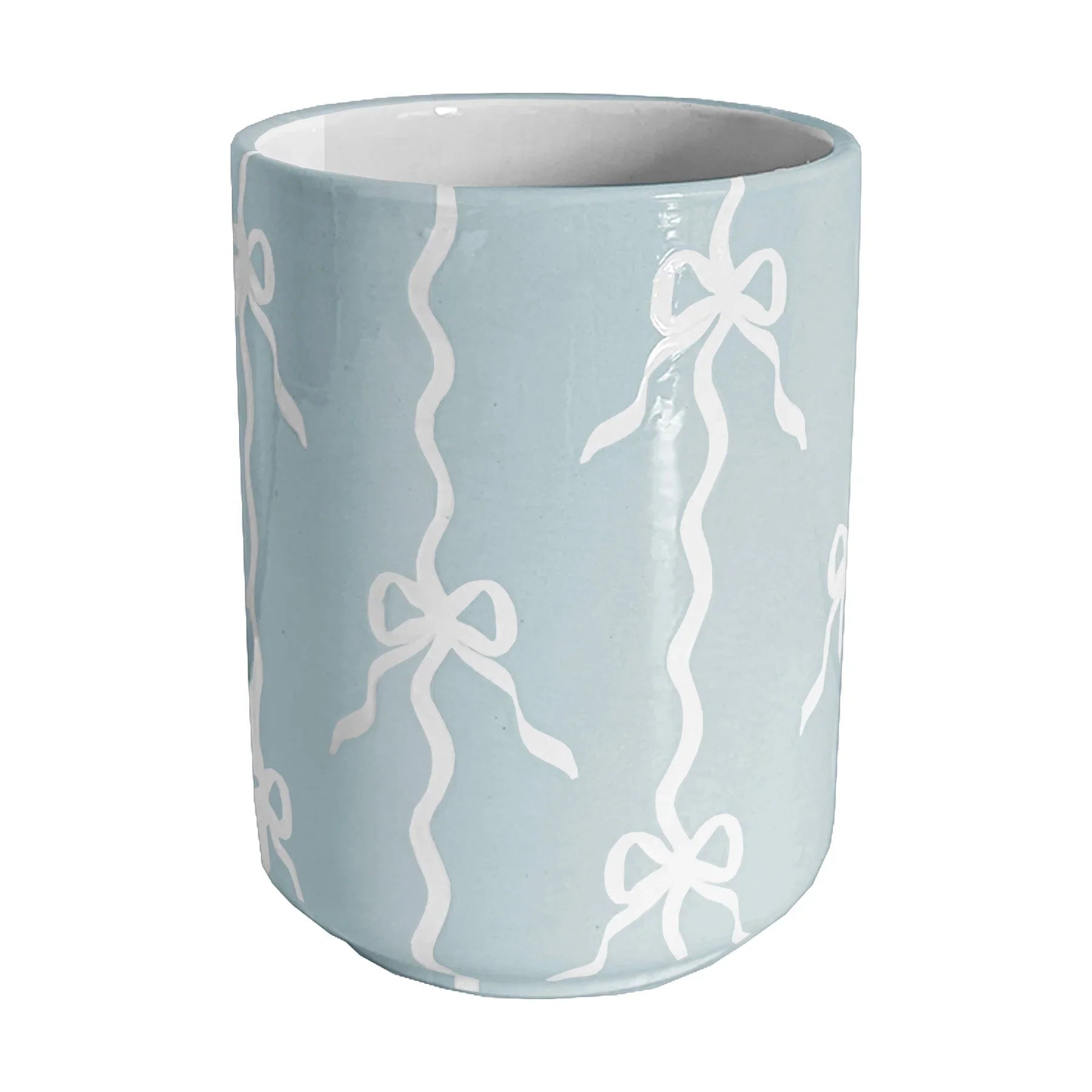Bow Stripe Large Vase/ Utensil Holder - The Mayfair Hall