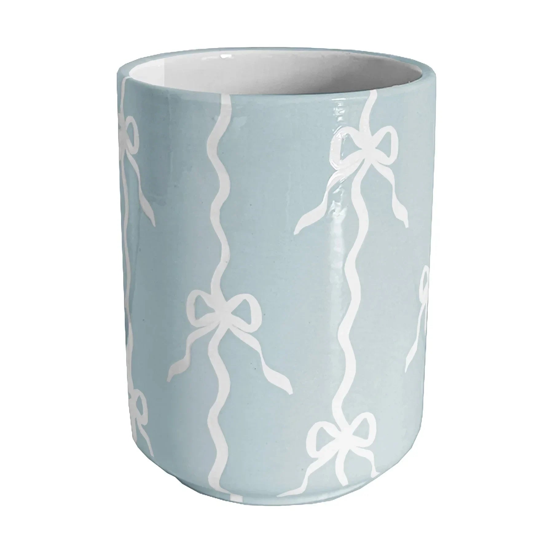 Bow Stripe Large Vase/ Utensil Holder - The Mayfair Hall