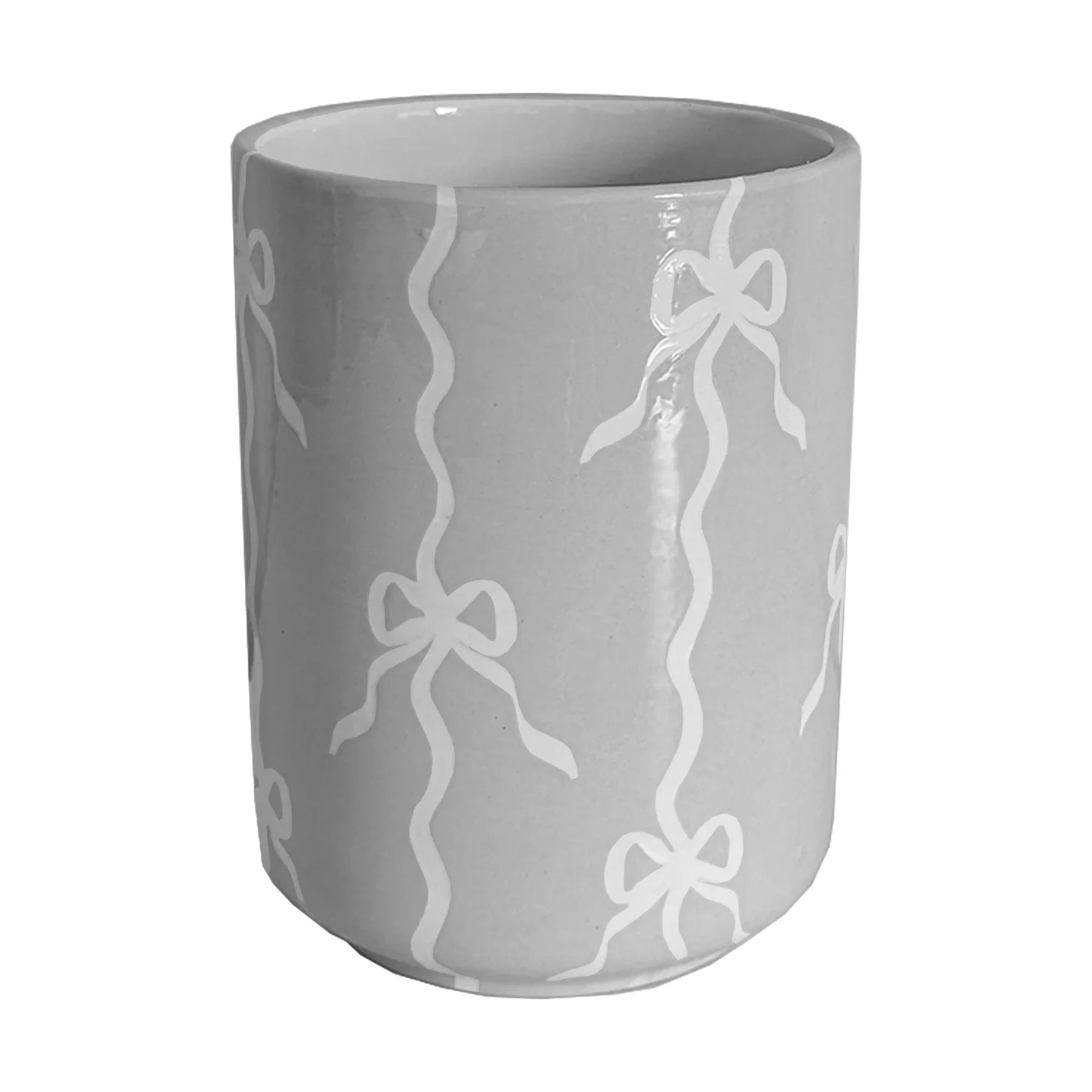Bow Stripe Large Vase/ Utensil Holder - The Mayfair Hall