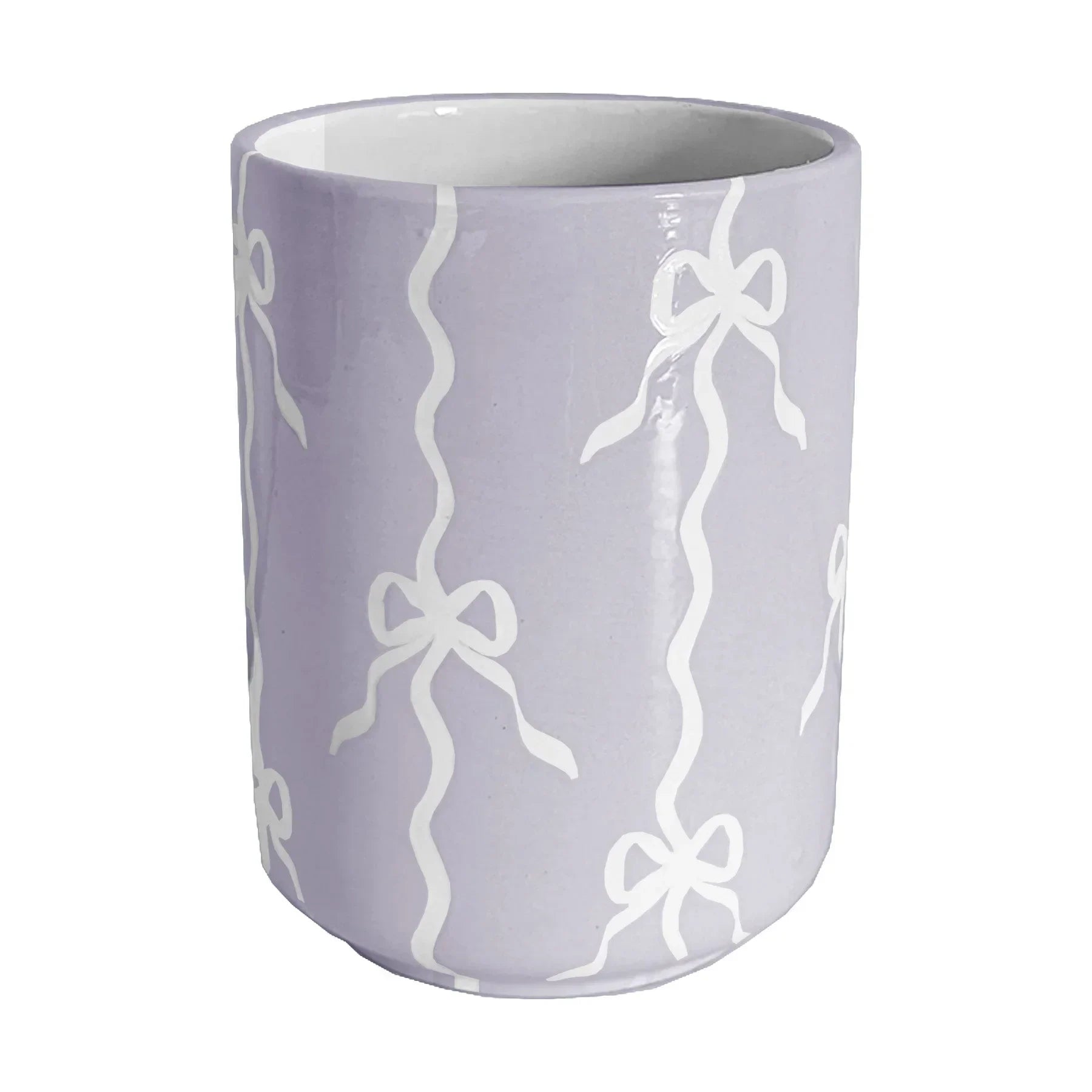 Bow Stripe Large Vase/ Utensil Holder - The Mayfair Hall