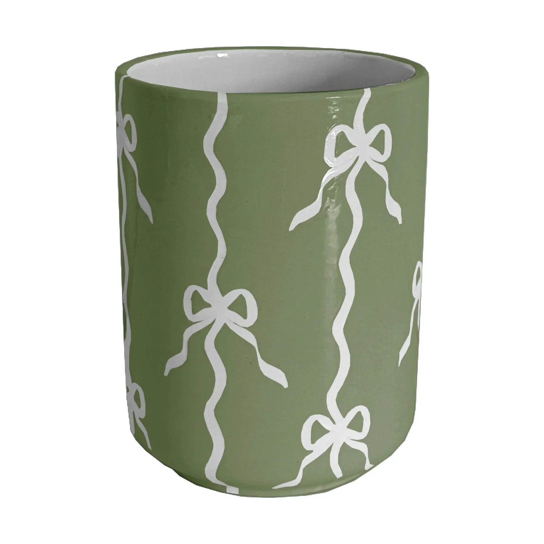 Bow Stripe Large Vase/ Utensil Holder - The Mayfair Hall