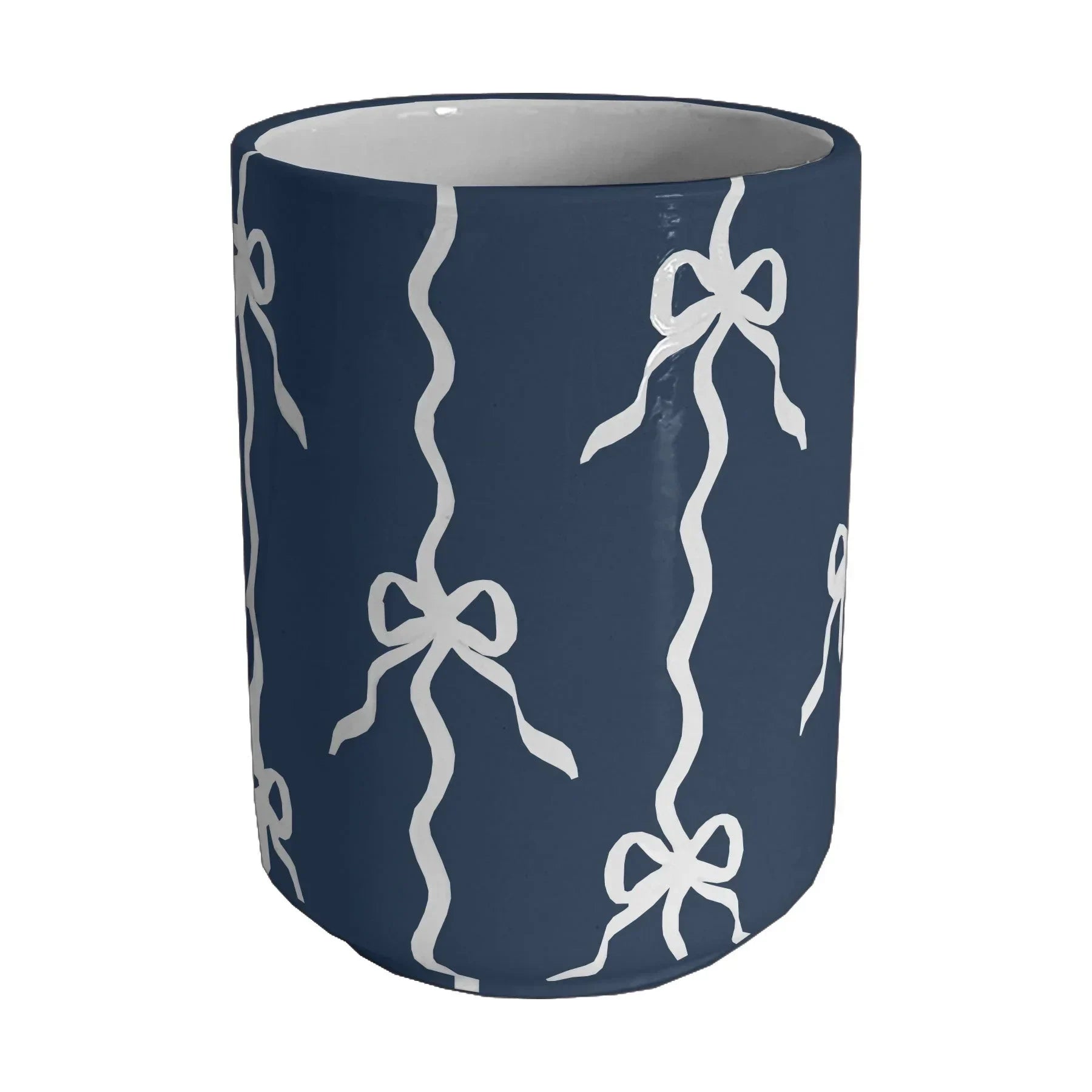 Bow Stripe Large Vase/ Utensil Holder - The Mayfair Hall