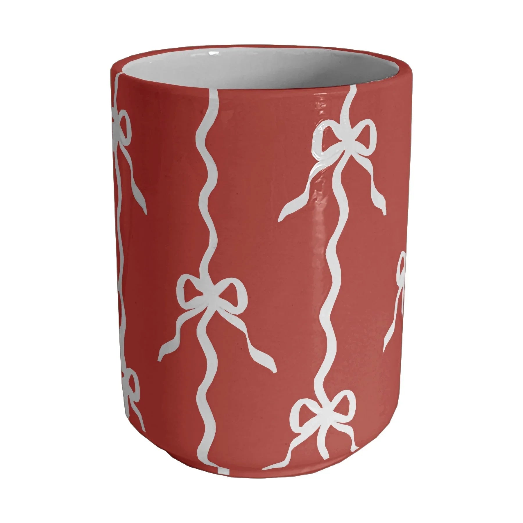 Bow Stripe Large Vase/ Utensil Holder - The Mayfair Hall