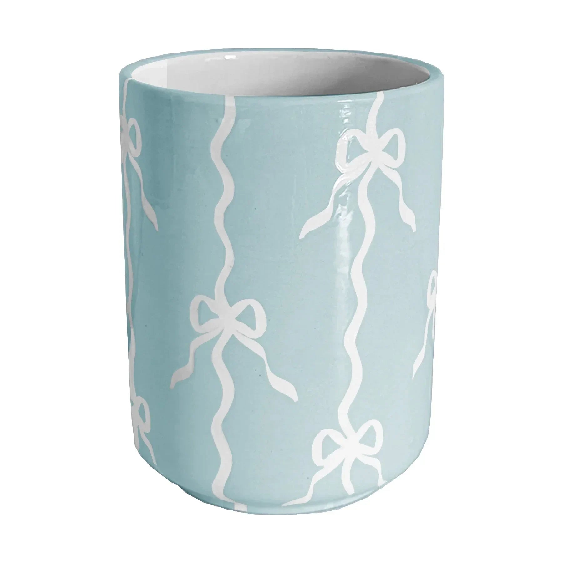 Bow Stripe Large Vase/ Utensil Holder - The Mayfair Hall