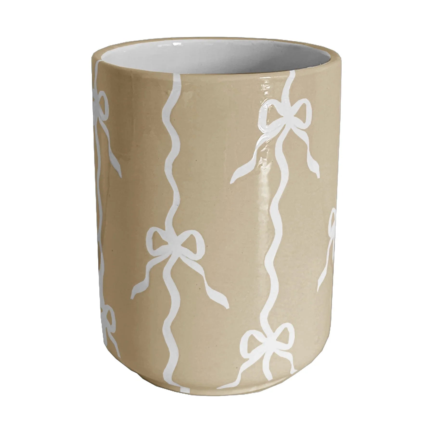 Bow Stripe Large Vase/ Utensil Holder - The Mayfair Hall