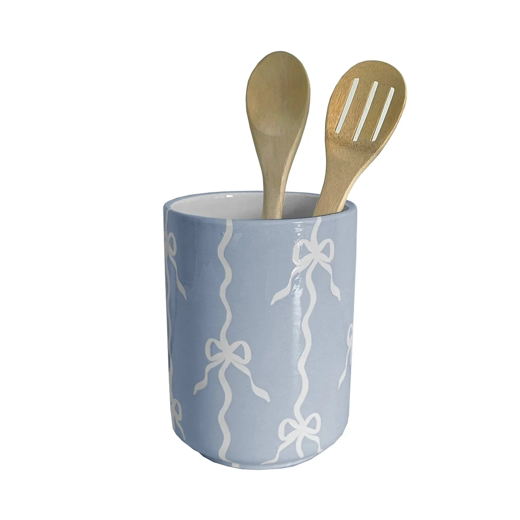 Bow Stripe Large Vase/ Utensil Holder - The Mayfair Hall