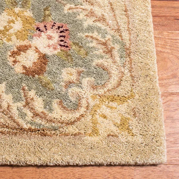 Bergama Wool Rug in Ivory and Light Blue - The Mayfair Hall