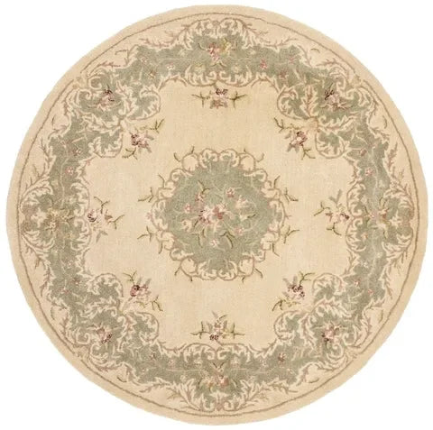 Bergama Wool Rug in Ivory and Light Blue - The Mayfair Hall