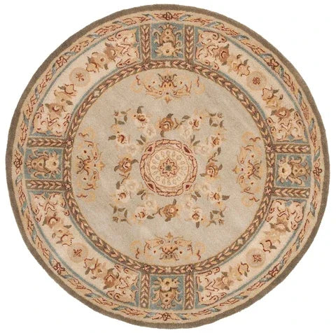 Bergama Wool Rug in Light Blue and Ivory - The Mayfair Hall