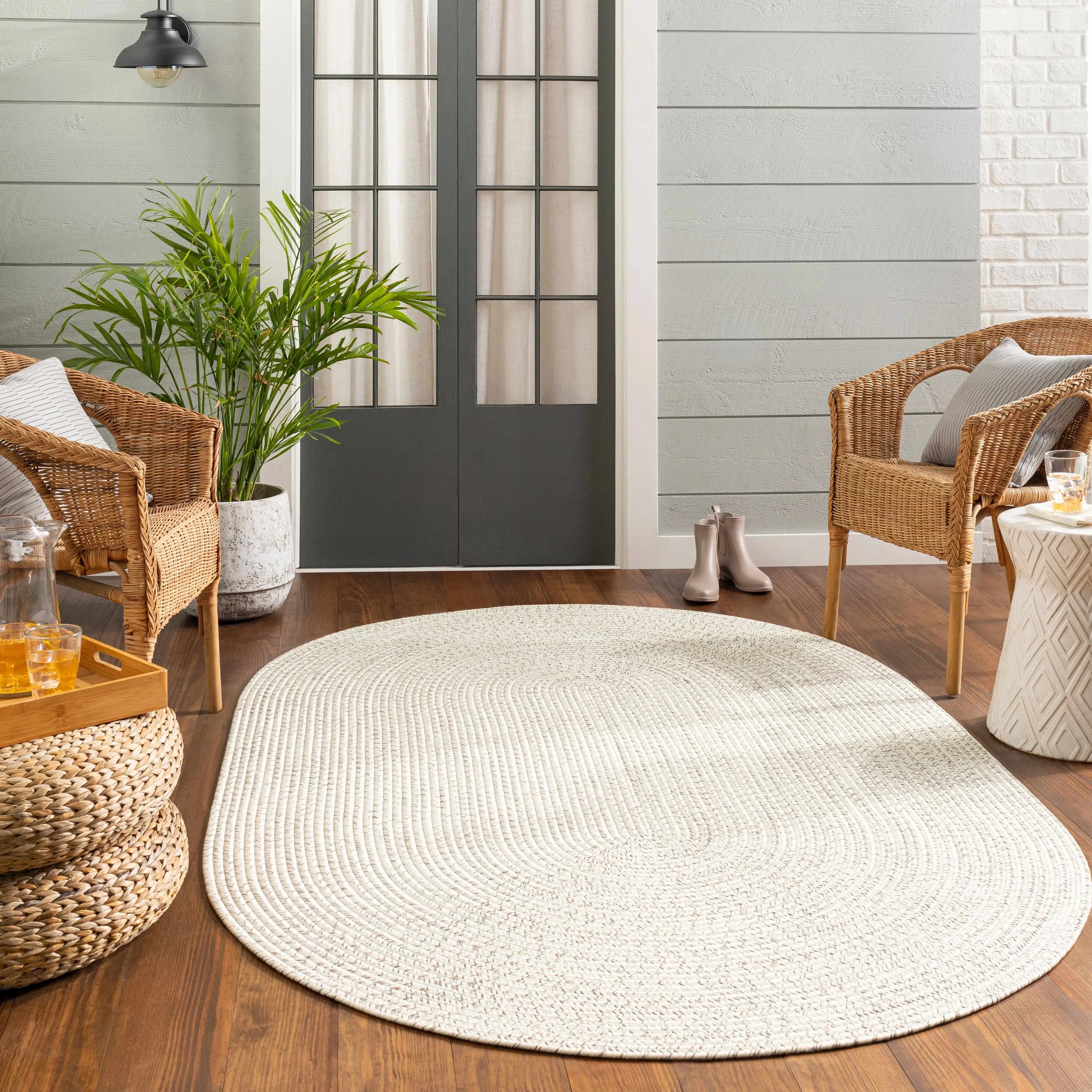 Beige Braided Faux Jute Rug - The Mayfair Hall