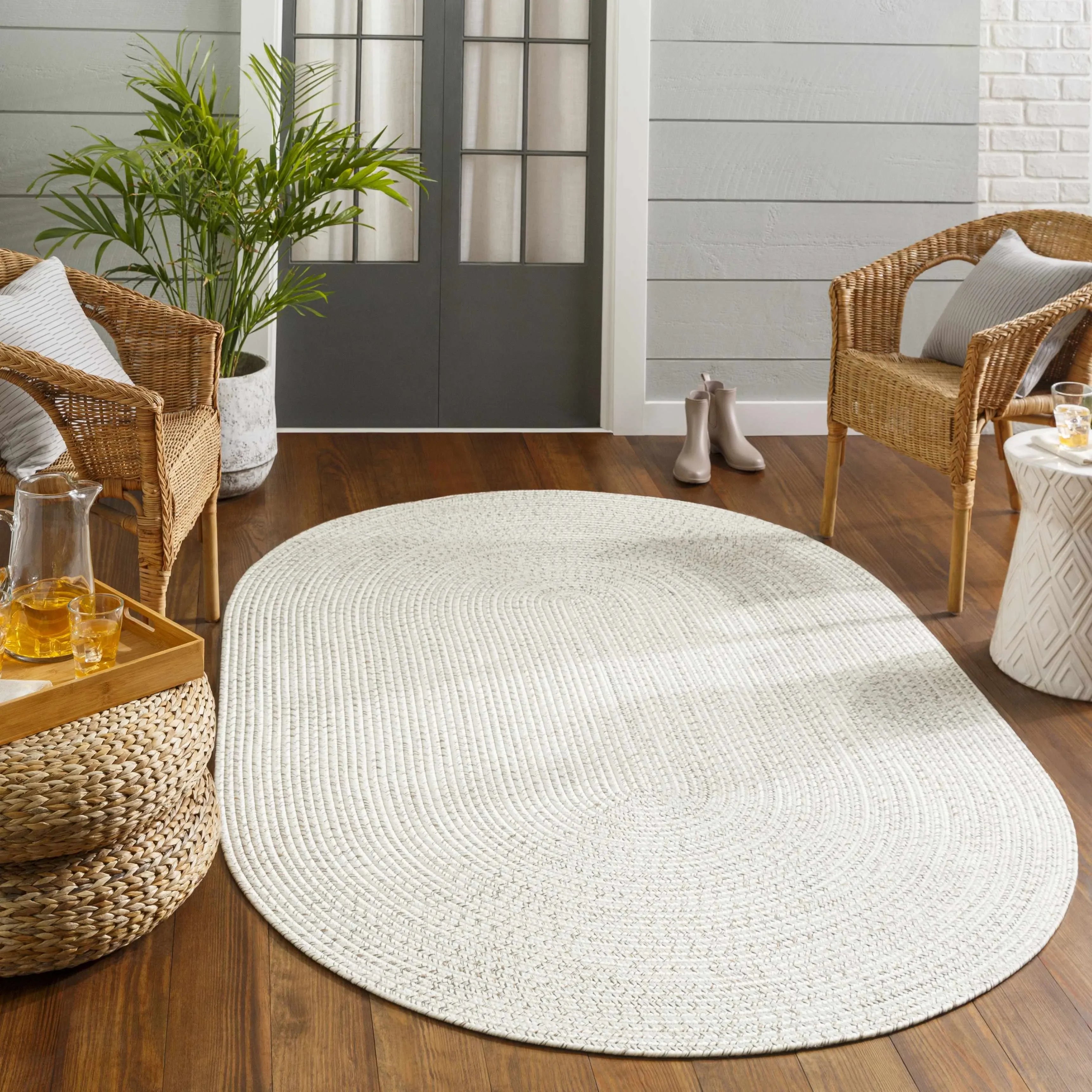 Beige Braided Faux Jute Rug - The Mayfair Hall