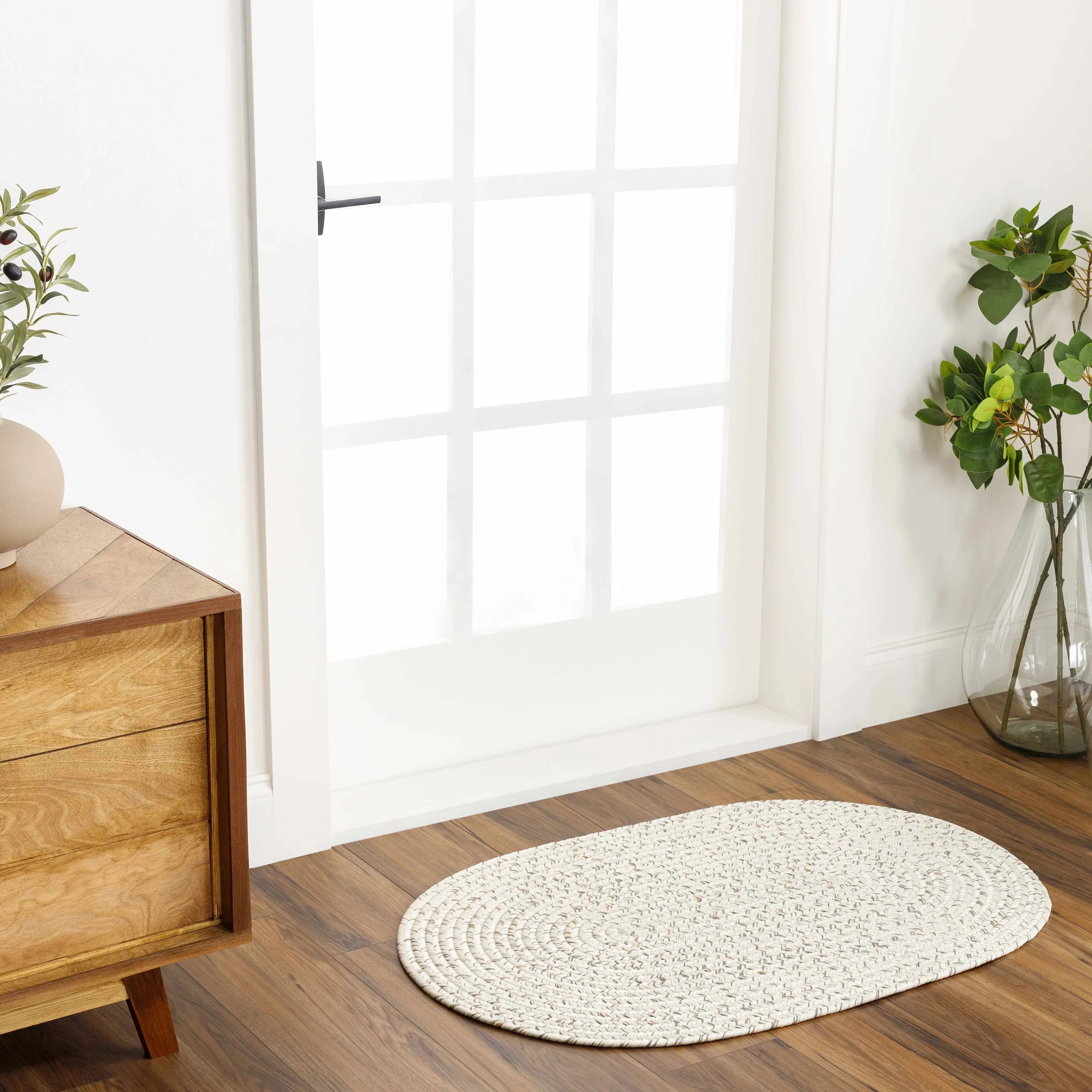 Beige Braided Faux Jute Rug - The Mayfair Hall