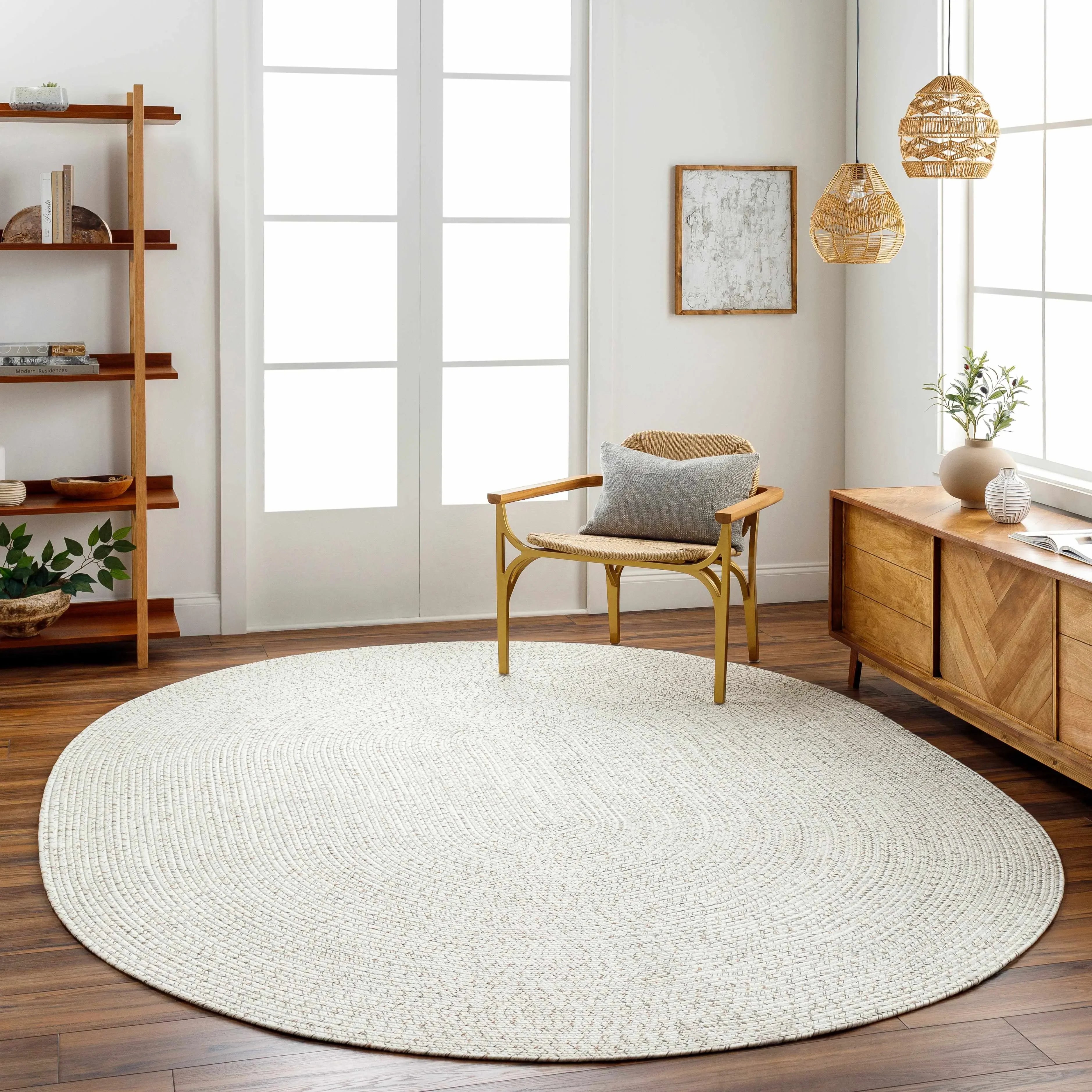 Beige Braided Faux Jute Rug - The Mayfair Hall