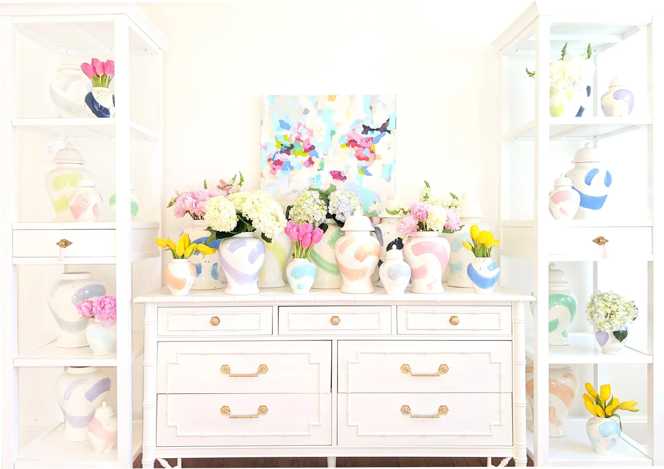 Sea Glass Brushstroke Ginger Jars - The Mayfair Hall