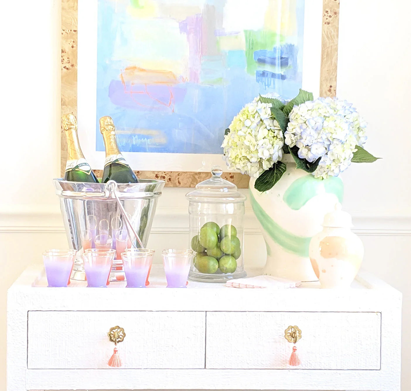 Cherry Blossom Pink Brushstroke Ginger Jar - The Mayfair Hall