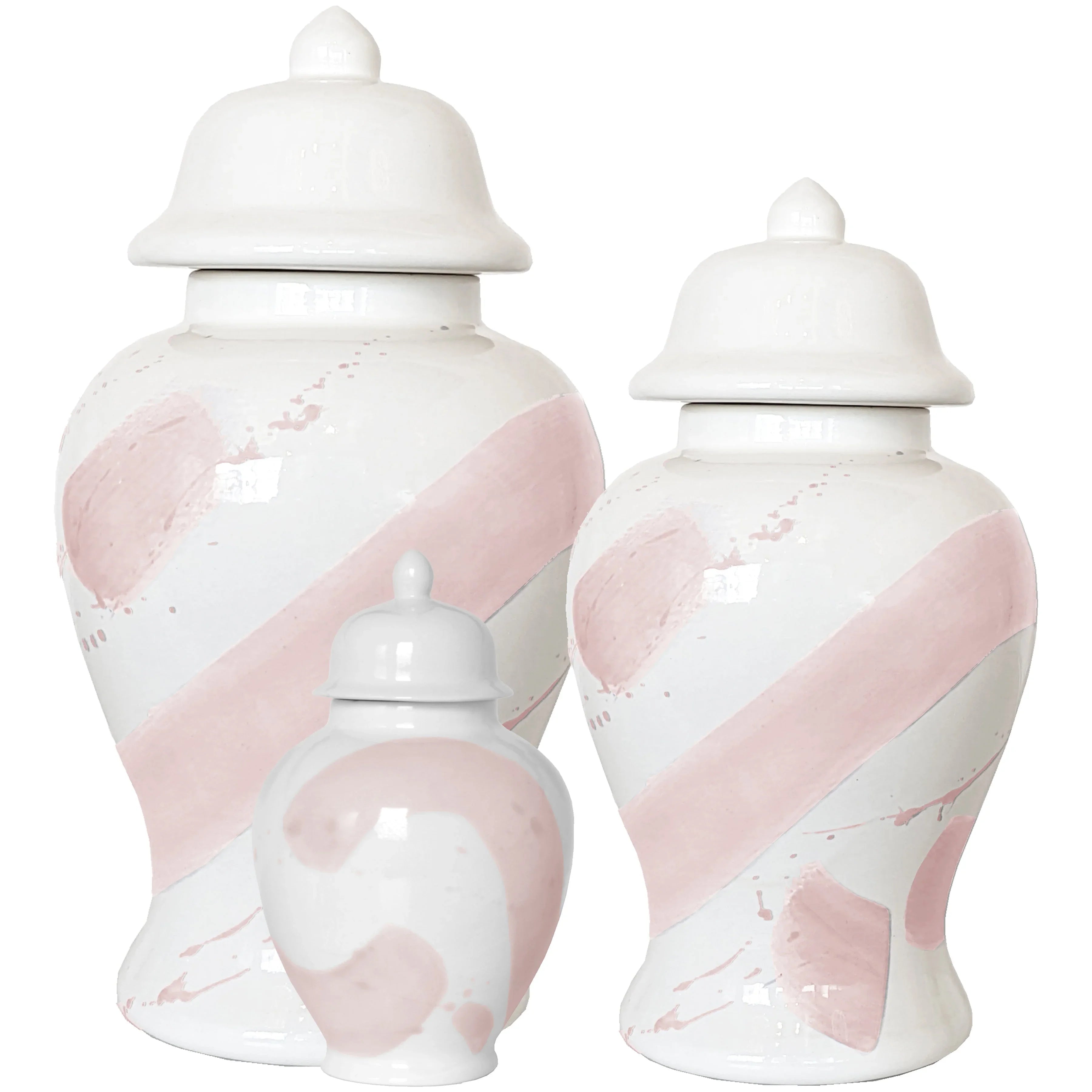 Blush Brushstroke Ginger Jars - The Mayfair Hall