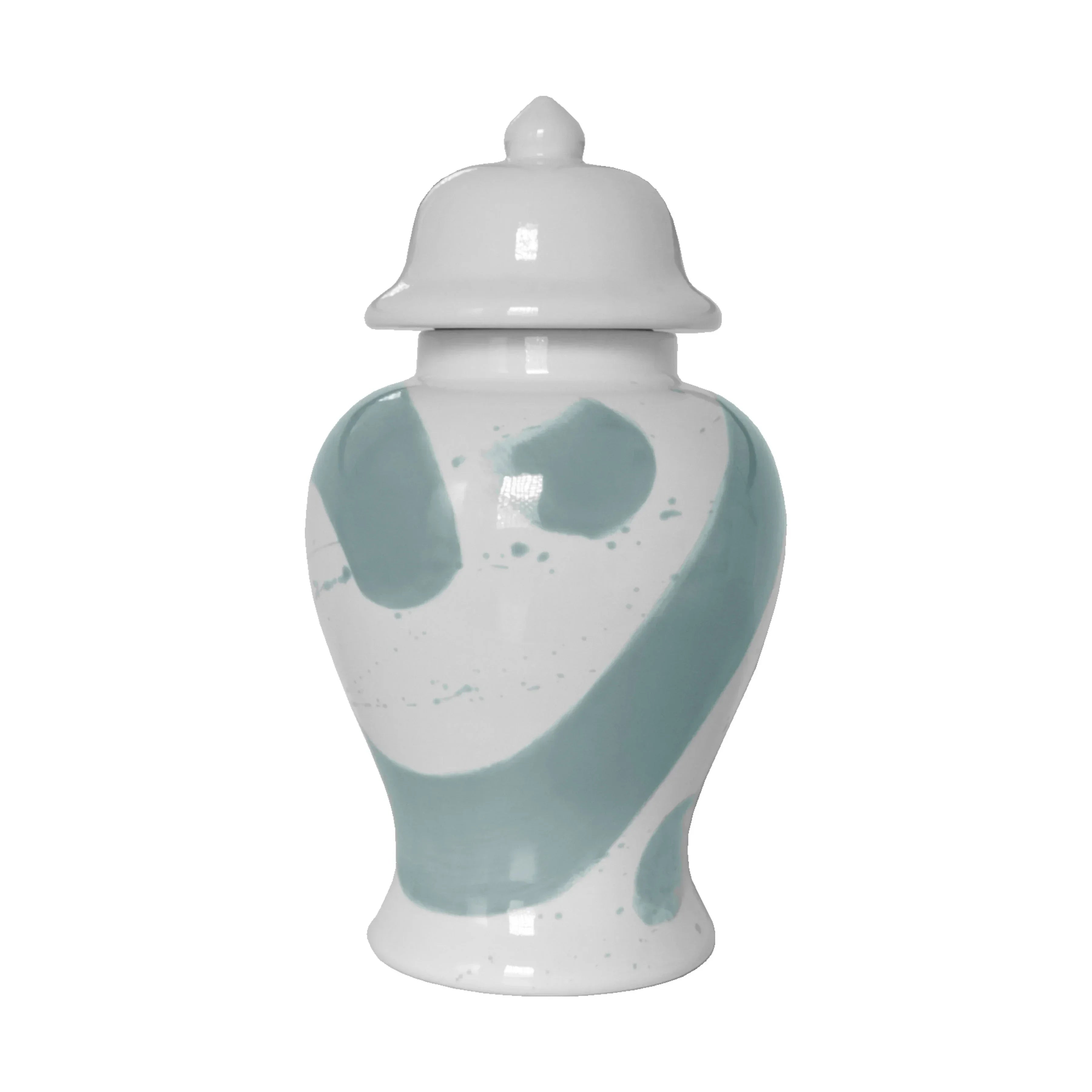 Lamb's Ear Blue Brushstroke Ginger Jars - The Mayfair Hall