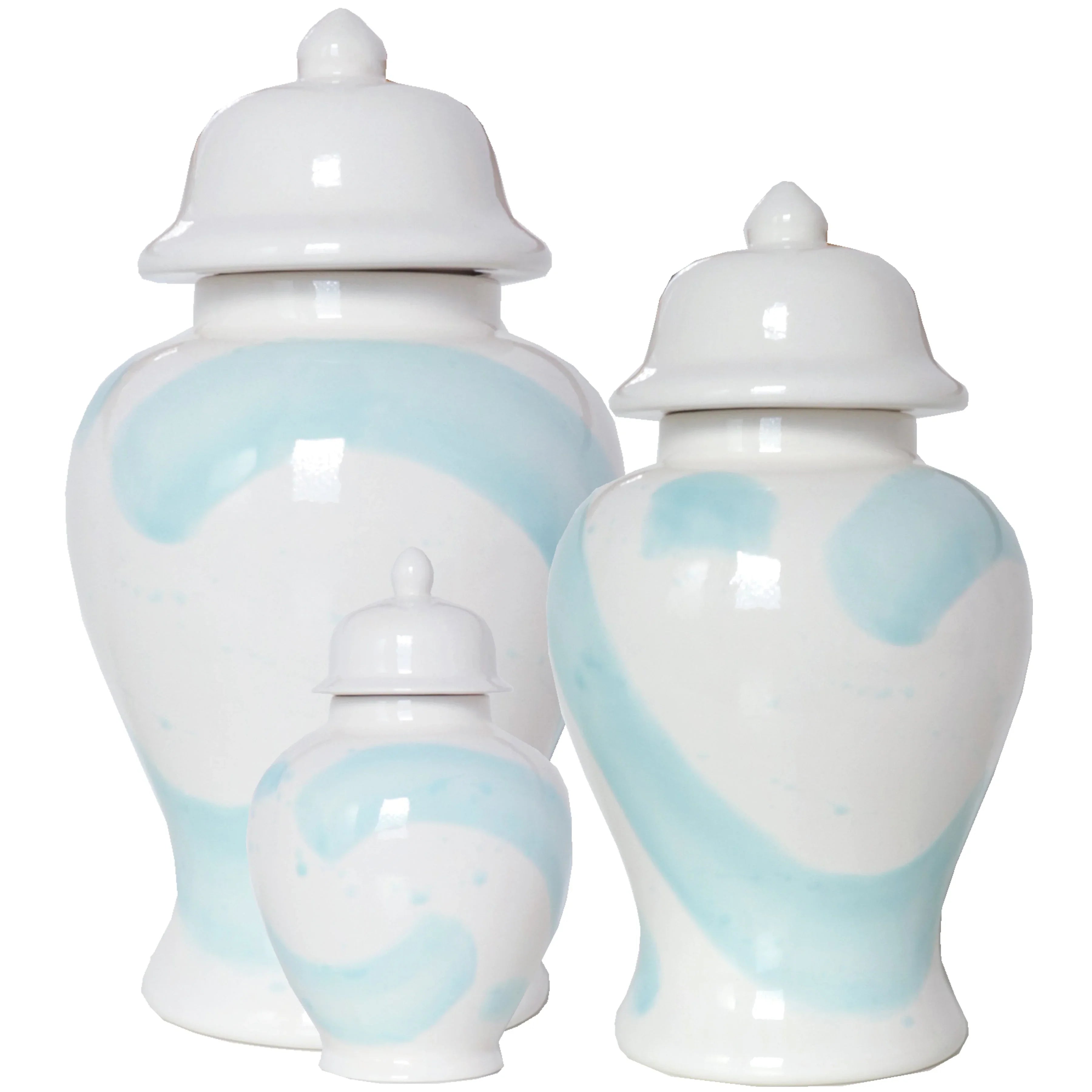 Robin's Egg Brushstroke Ginger Jar - The Mayfair Hall