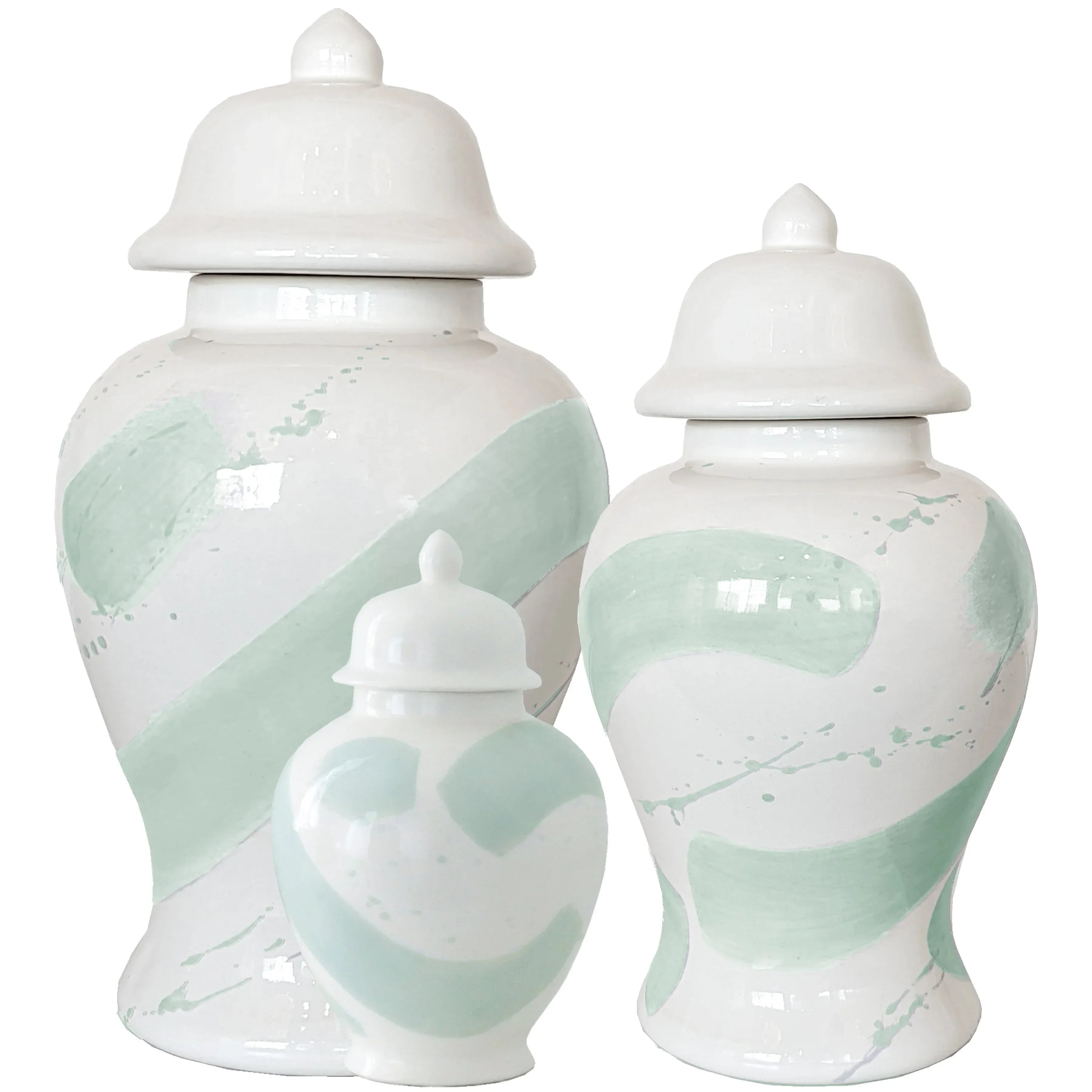 Sea Glass Brushstroke Ginger Jars - The Mayfair Hall