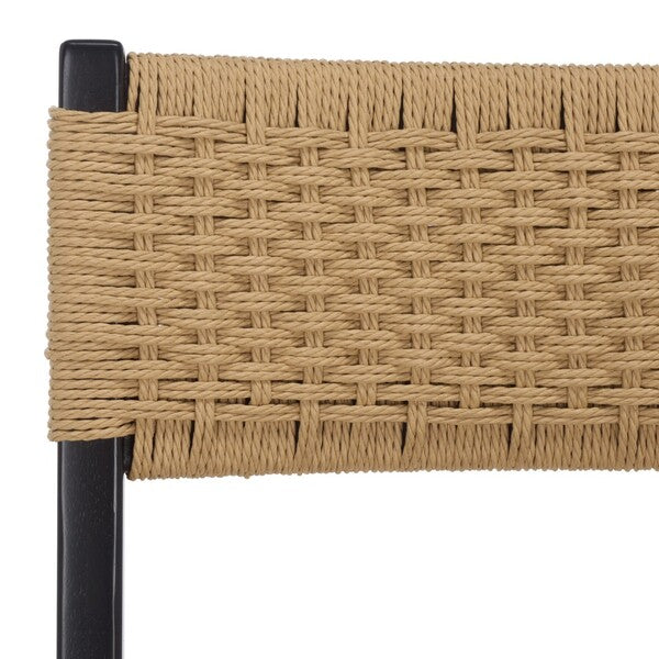 Dutton Counter Stool in Natural and Black with Woven Paper Cord Seat