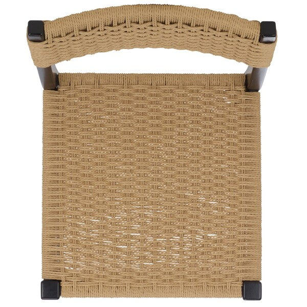Dutton Counter Stool in Natural and Black with Woven Paper Cord Seat