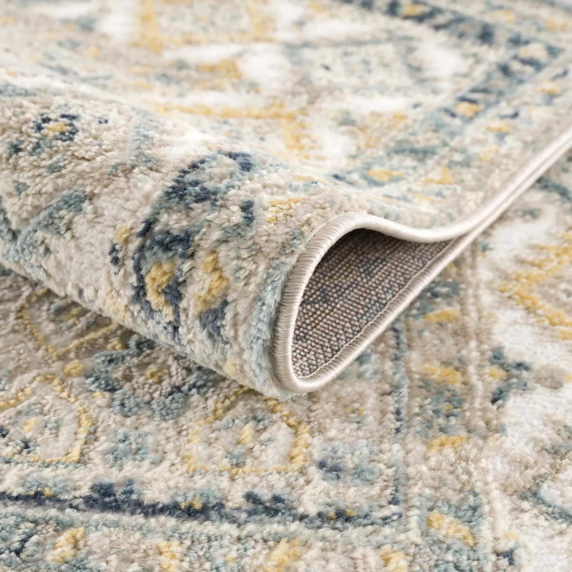 Brend Blue Medallion Area Rug - The Mayfair Hall