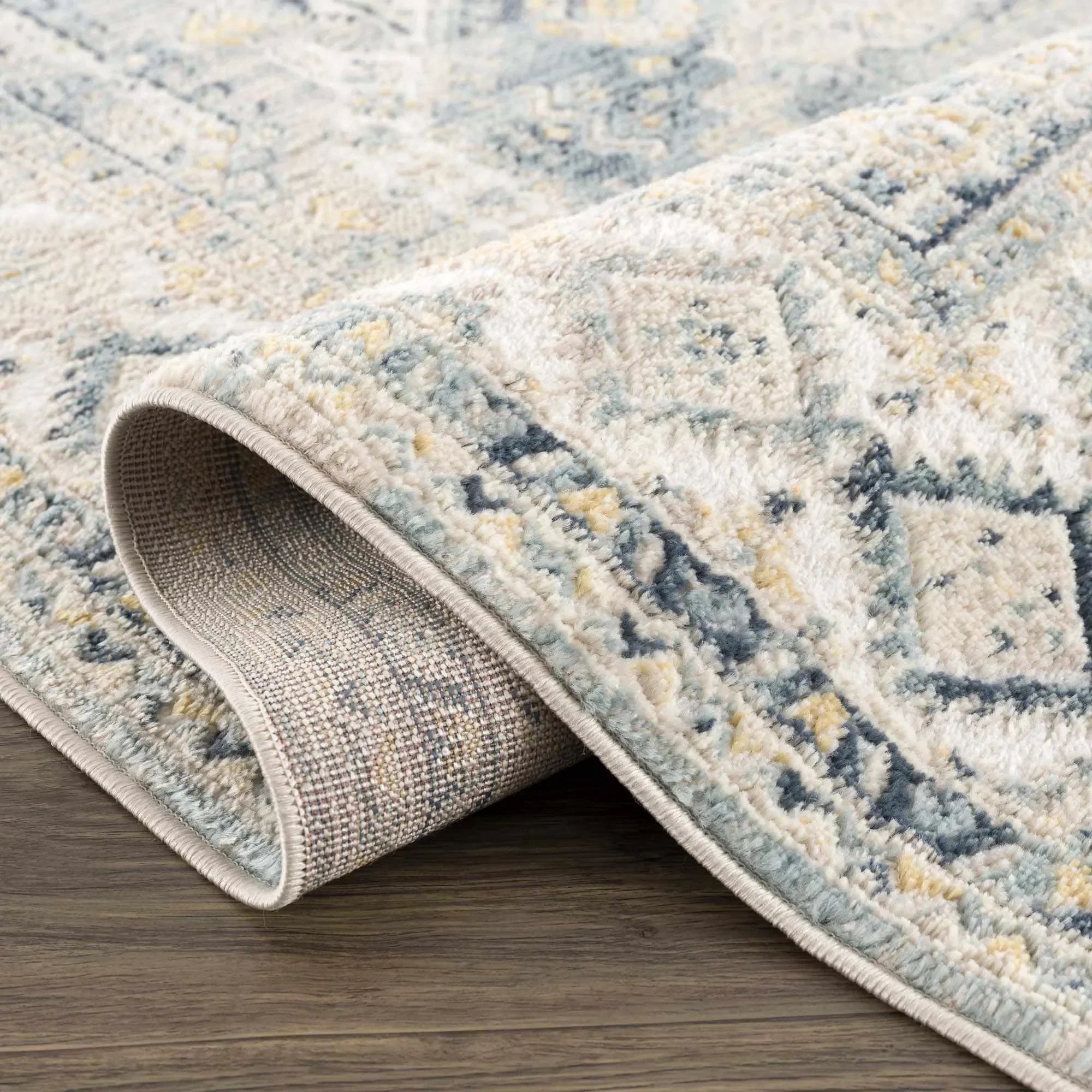 Brend Blue Medallion Area Rug - The Mayfair Hall