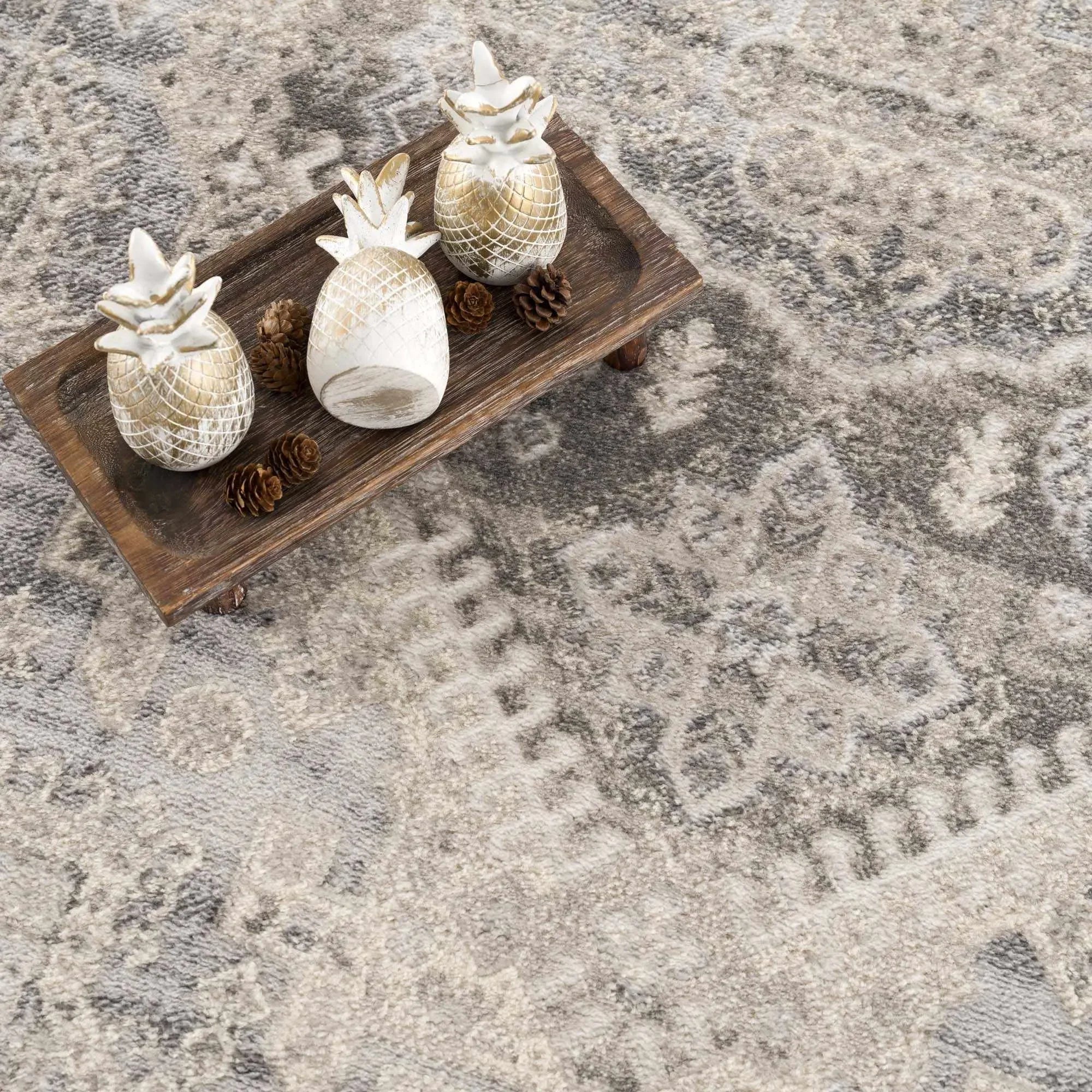 Brend Taupe Medallion Area Rug - The Mayfair Hall