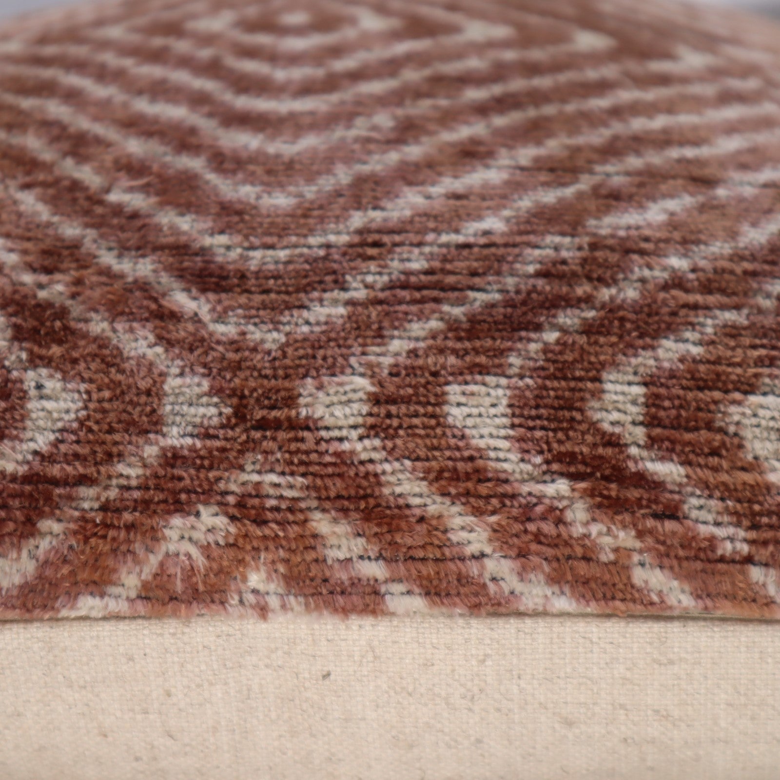 Silk Velvet Throw Pillow in Brown with Down Insert (16 x 16)