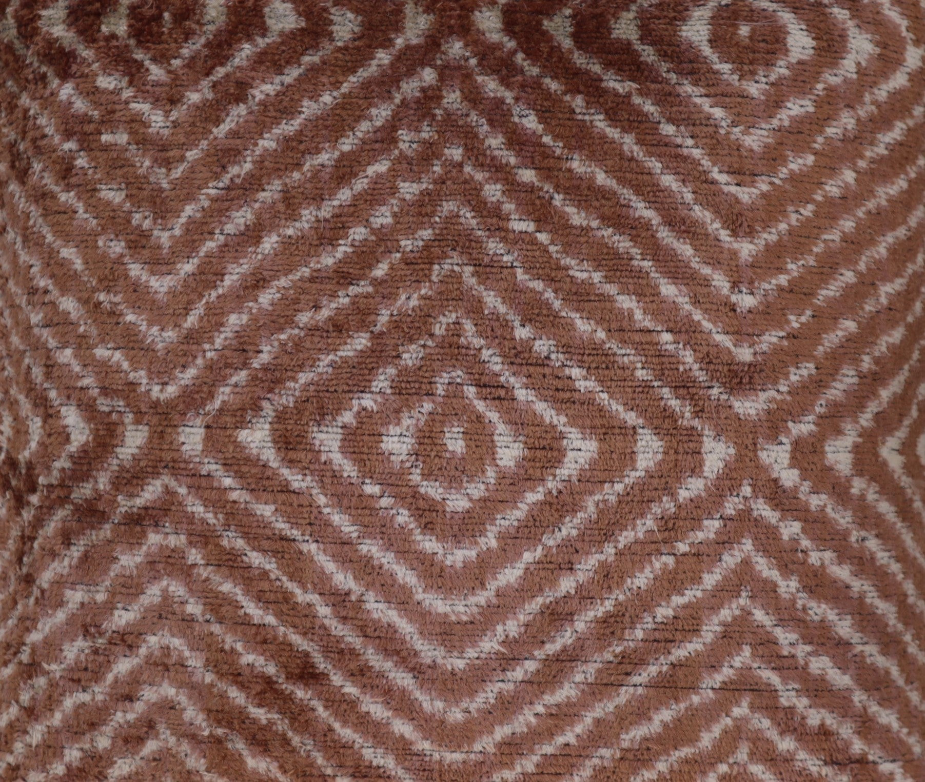 Silk Velvet Throw Pillow in Brown with Down Insert (16 x 16)