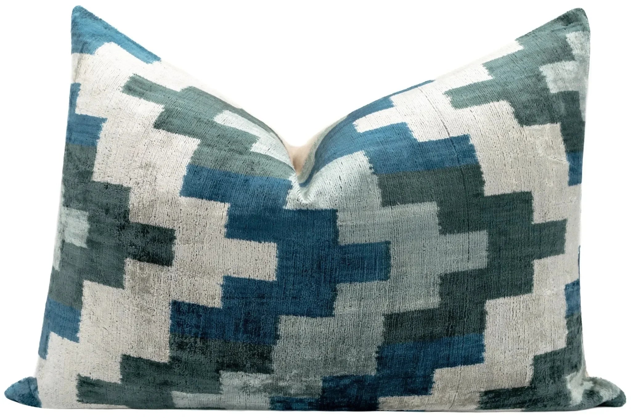 Canvello Decorative Navy Blue Gray Throw Pillow Down Filled - 16x24 in - The Mayfair Hall